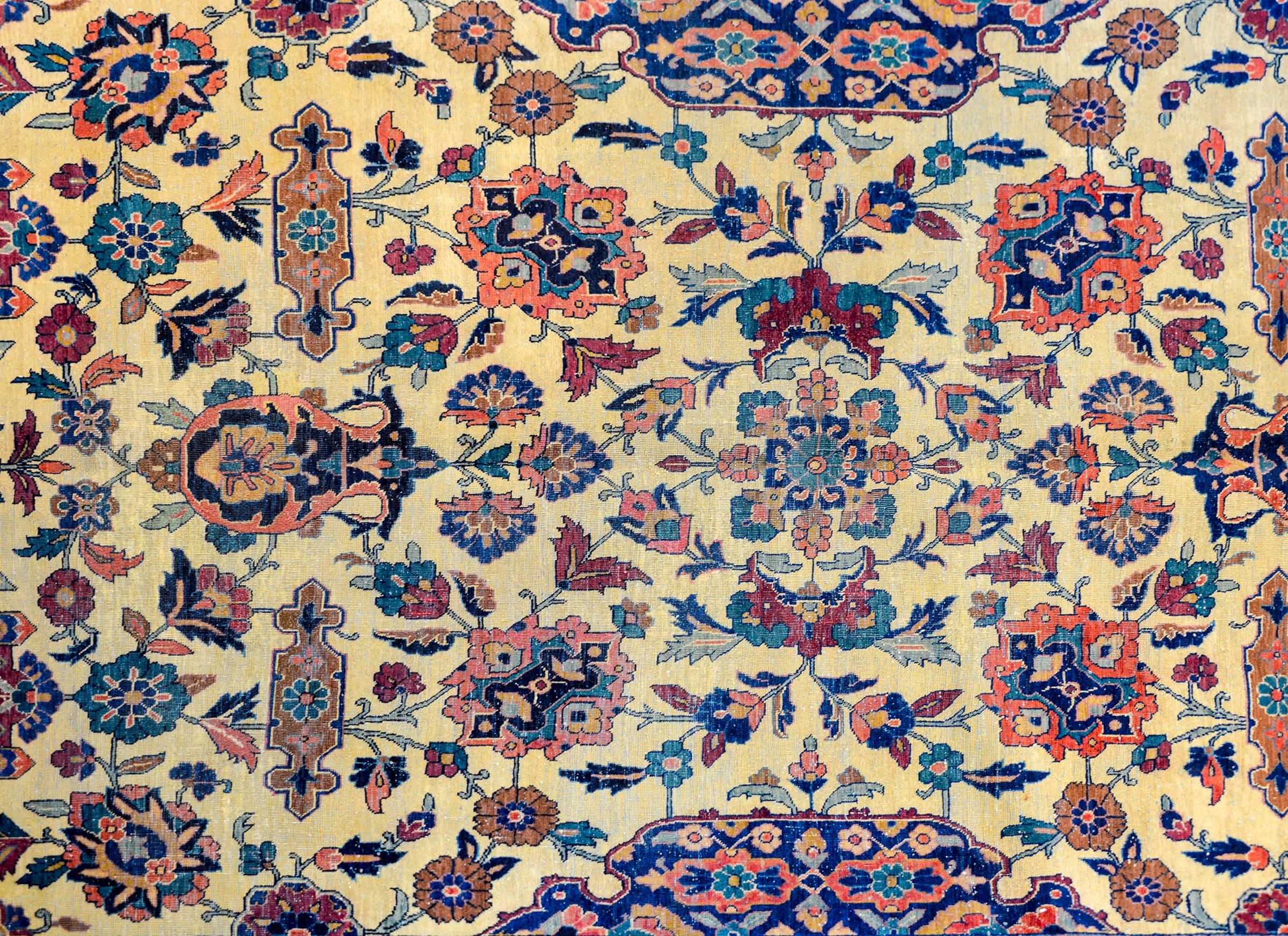 Sarouk Farahan Exceptional Late 19th Century Sarouk Mohajeran Rug For Sale