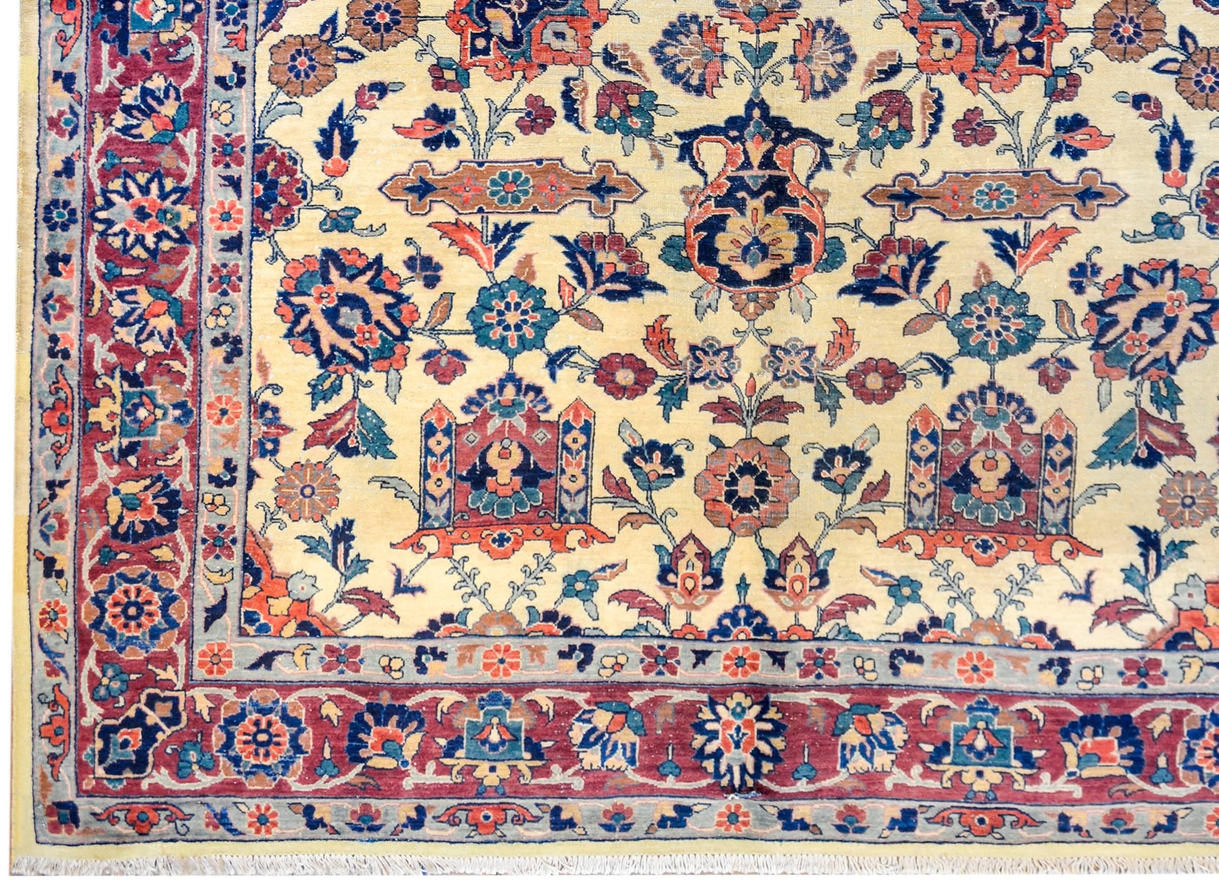 Persian Exceptional Late 19th Century Sarouk Mohajeran Rug For Sale