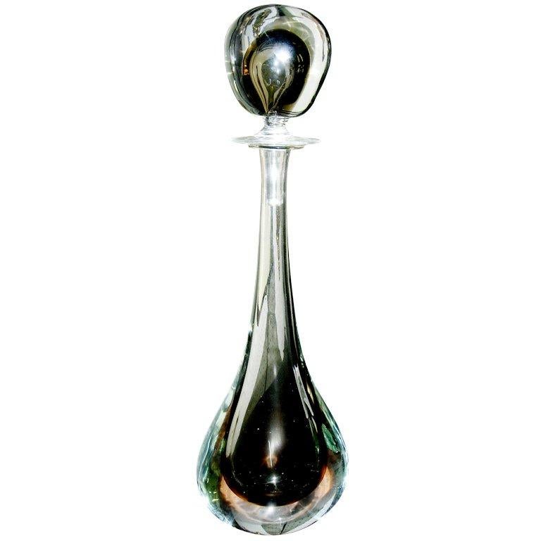 Exceptional Licio Zanetti Monumental Murano Glass Decanter For Sale
