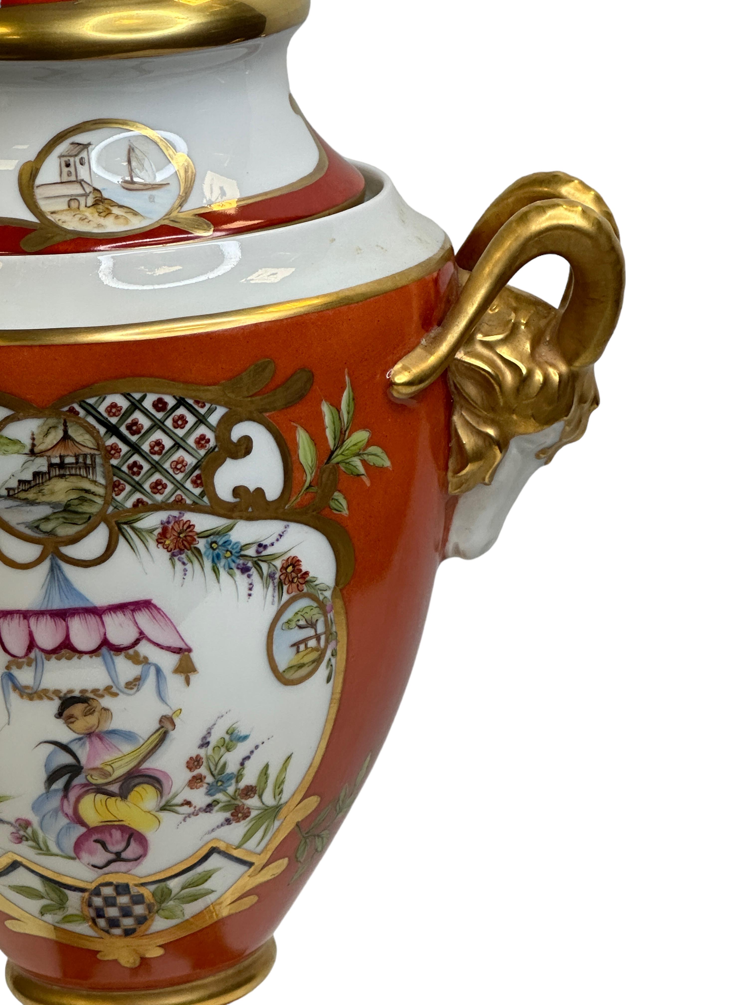 Exceptional Lidded Vase Lindner Porcelain Chinoiseries Unique Sample Piece For Sale 3