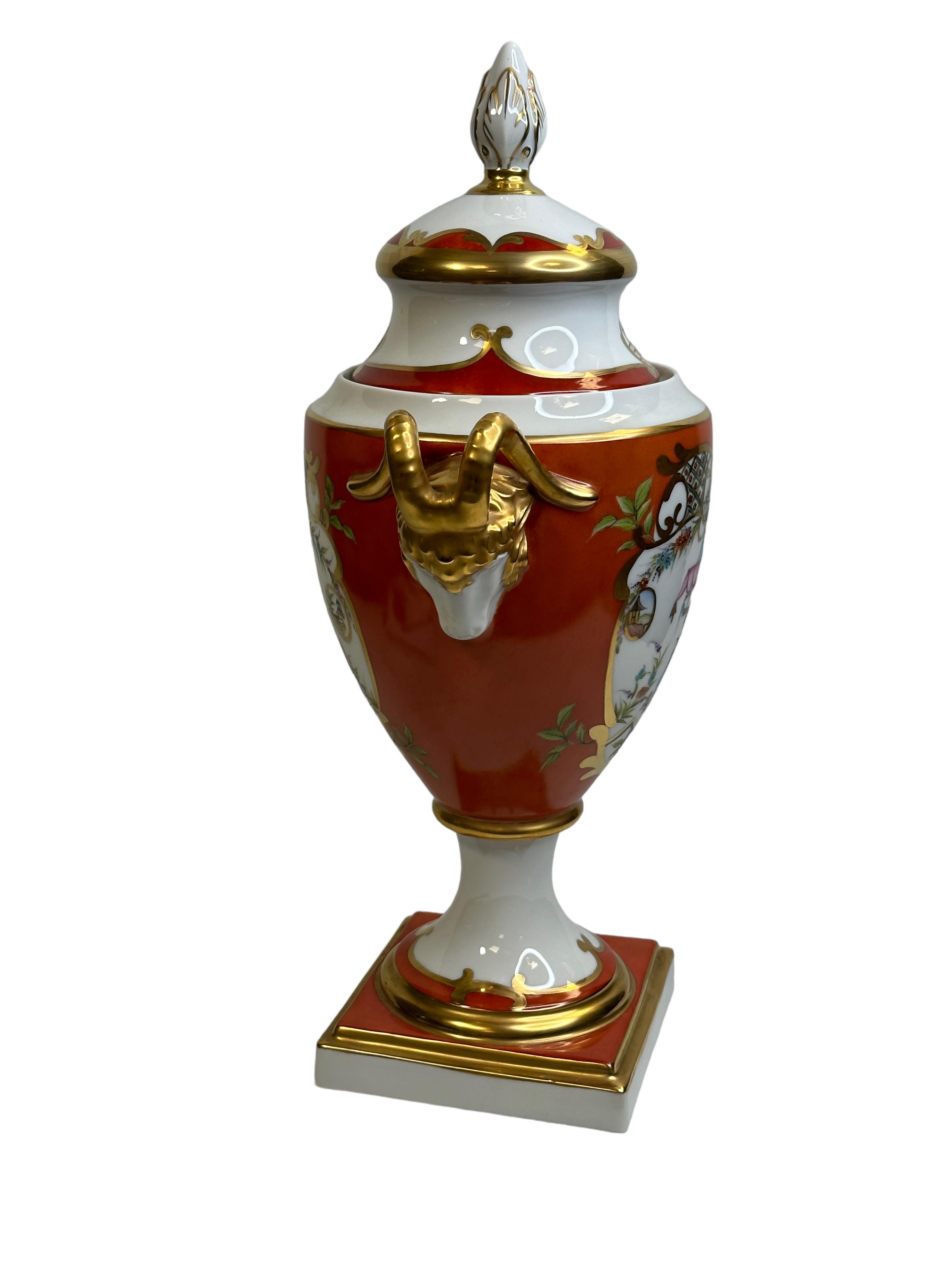 Exceptional Lidded Vase Lindner Porcelain Chinoiseries Unique Sample Piece For Sale 5