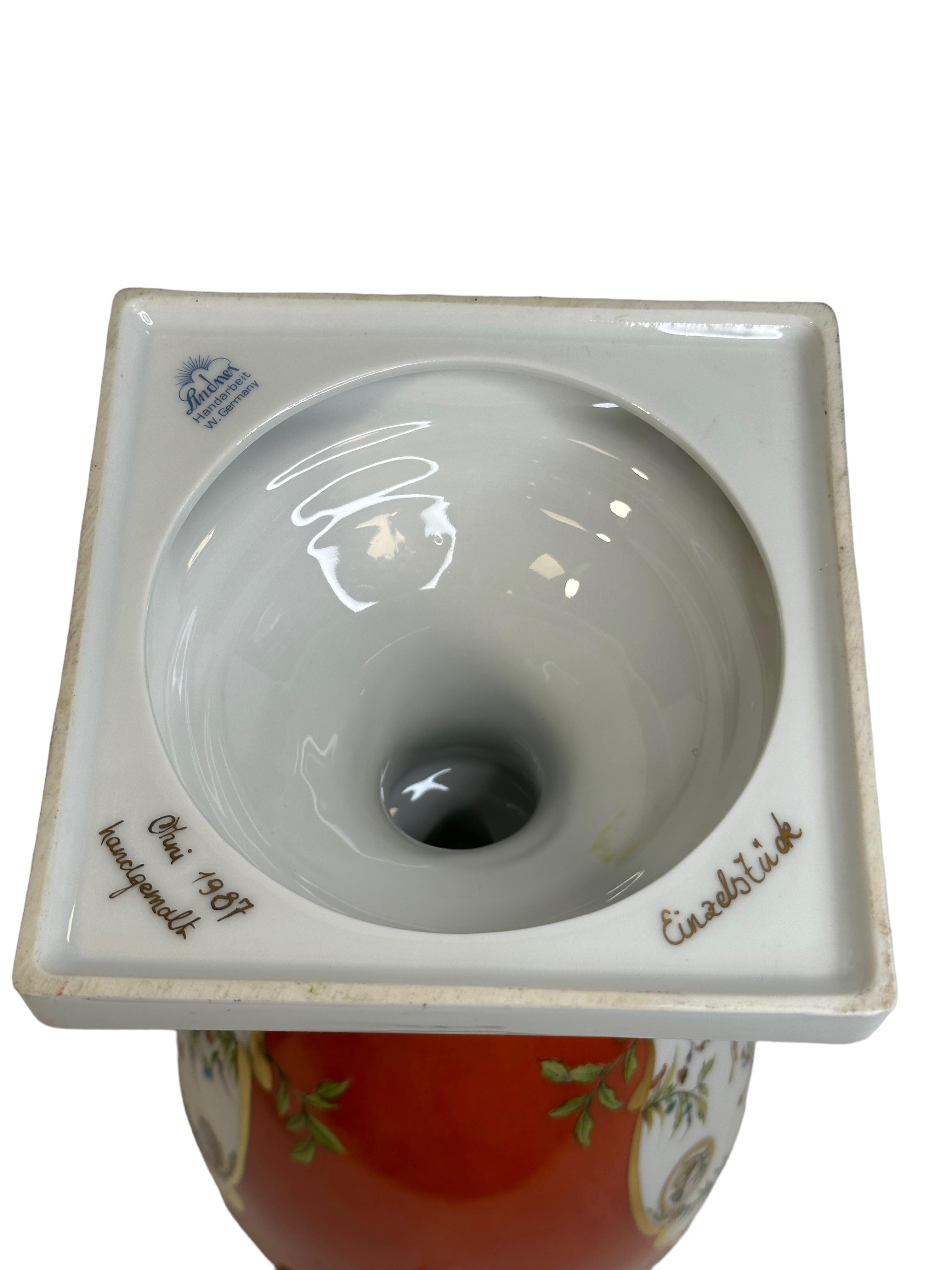 Exceptional Lidded Vase Lindner Porcelain Chinoiseries Unique Sample Piece For Sale 10