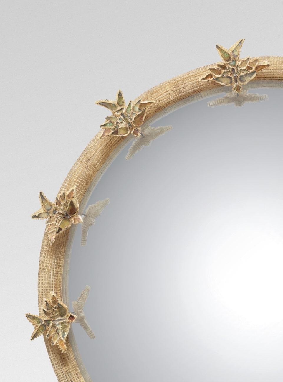 French Exceptional Line Vautrin 'Aux Alouettes' mirror