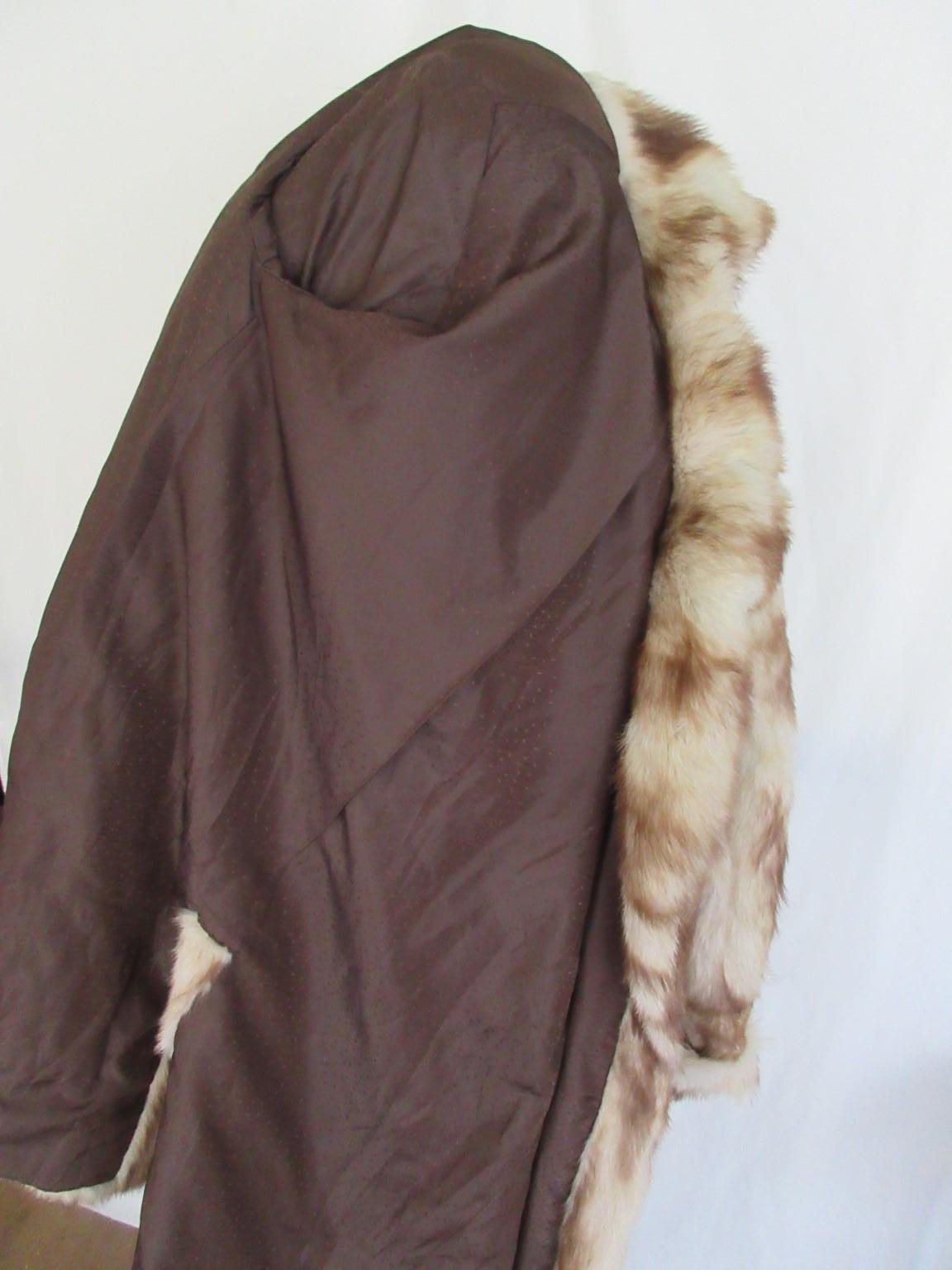 Exceptional Long Belted Fur Coat For Sale 2
