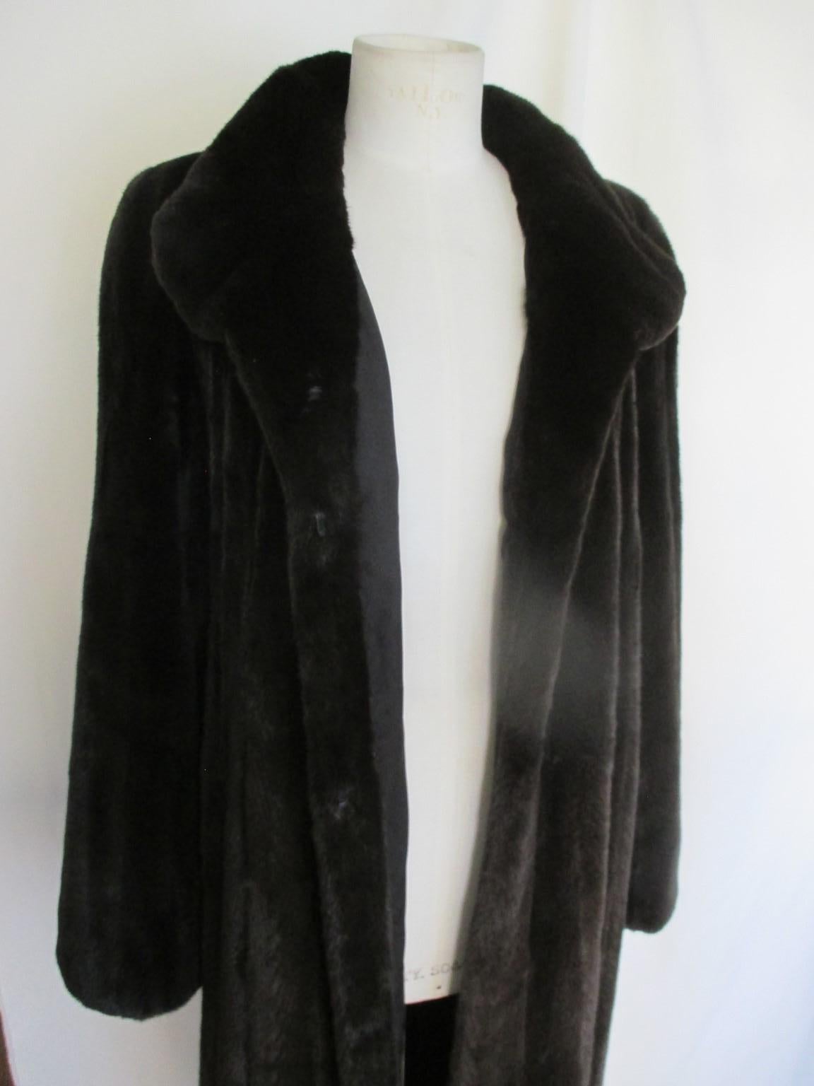 Exceptional  Long Brown Sheared Mink Fur Coat  2