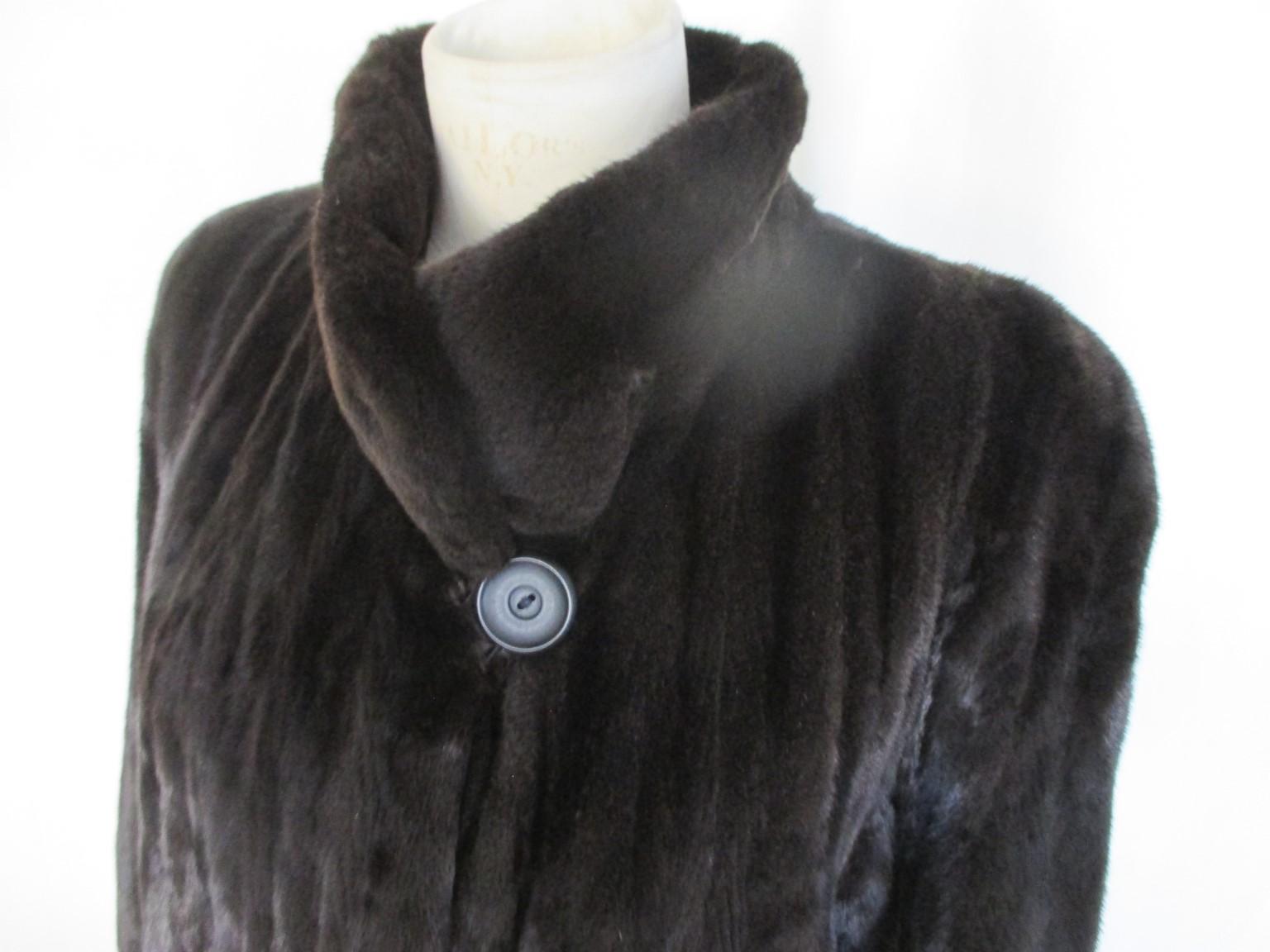 Exceptional  Long Brown Sheared Mink Fur Coat  4