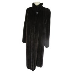 Exceptional  Long Brown Sheared Mink Fur Coat 