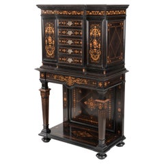 Exceptional Louis XIII Style 19th Century Marquetry Cabinet by Paul Sormani
