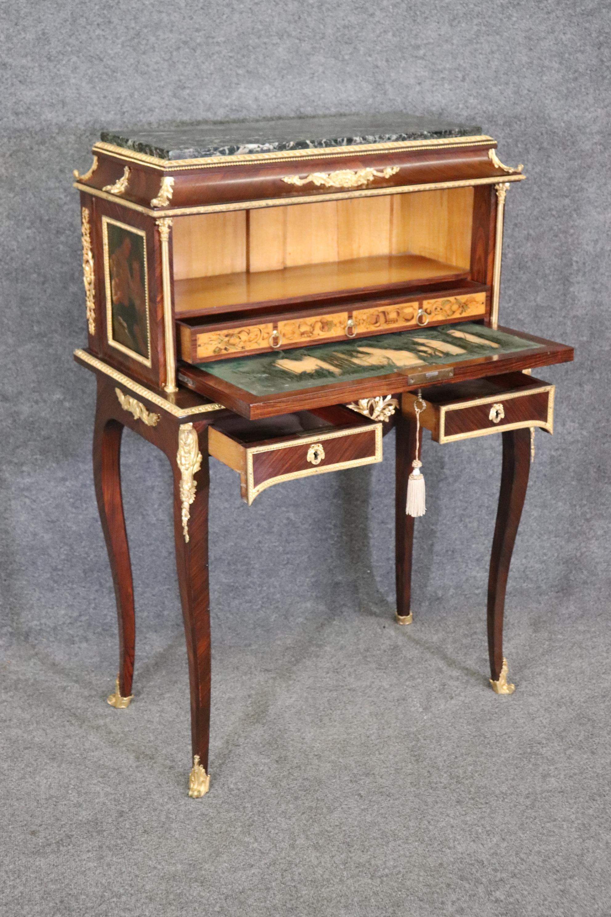 Rosewood Exceptional Louis XV 19th Century Ormolu Mounted Secretaire By Befort Jeune For Sale