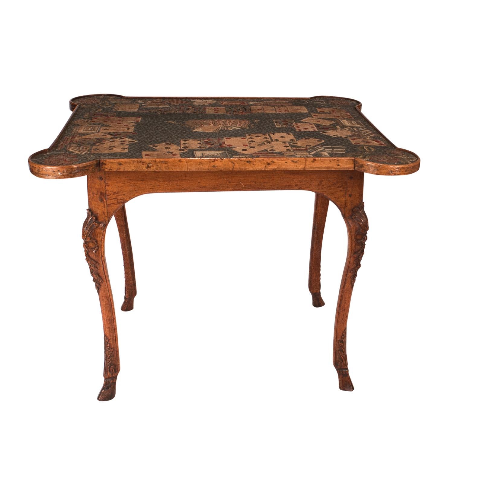 18th Century Exceptional Louis XV Carved Fruitwood Game Table, France, circa 1750