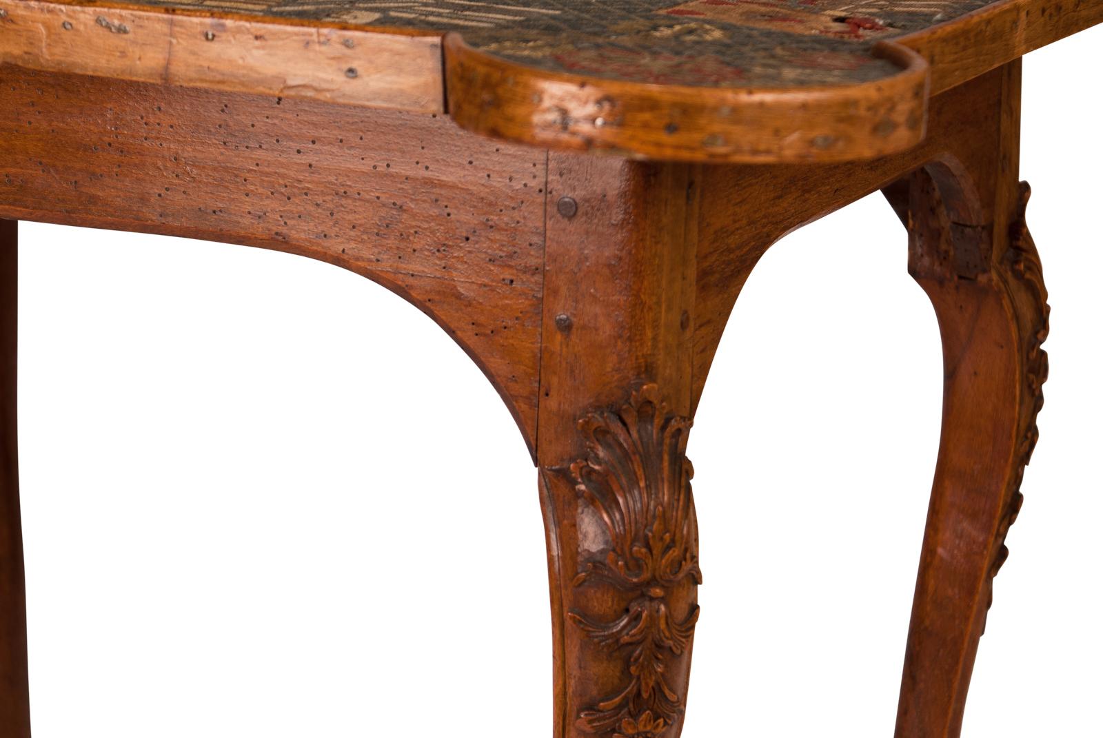 Exceptional Louis XV Carved Fruitwood Game Table, France, circa 1750 2