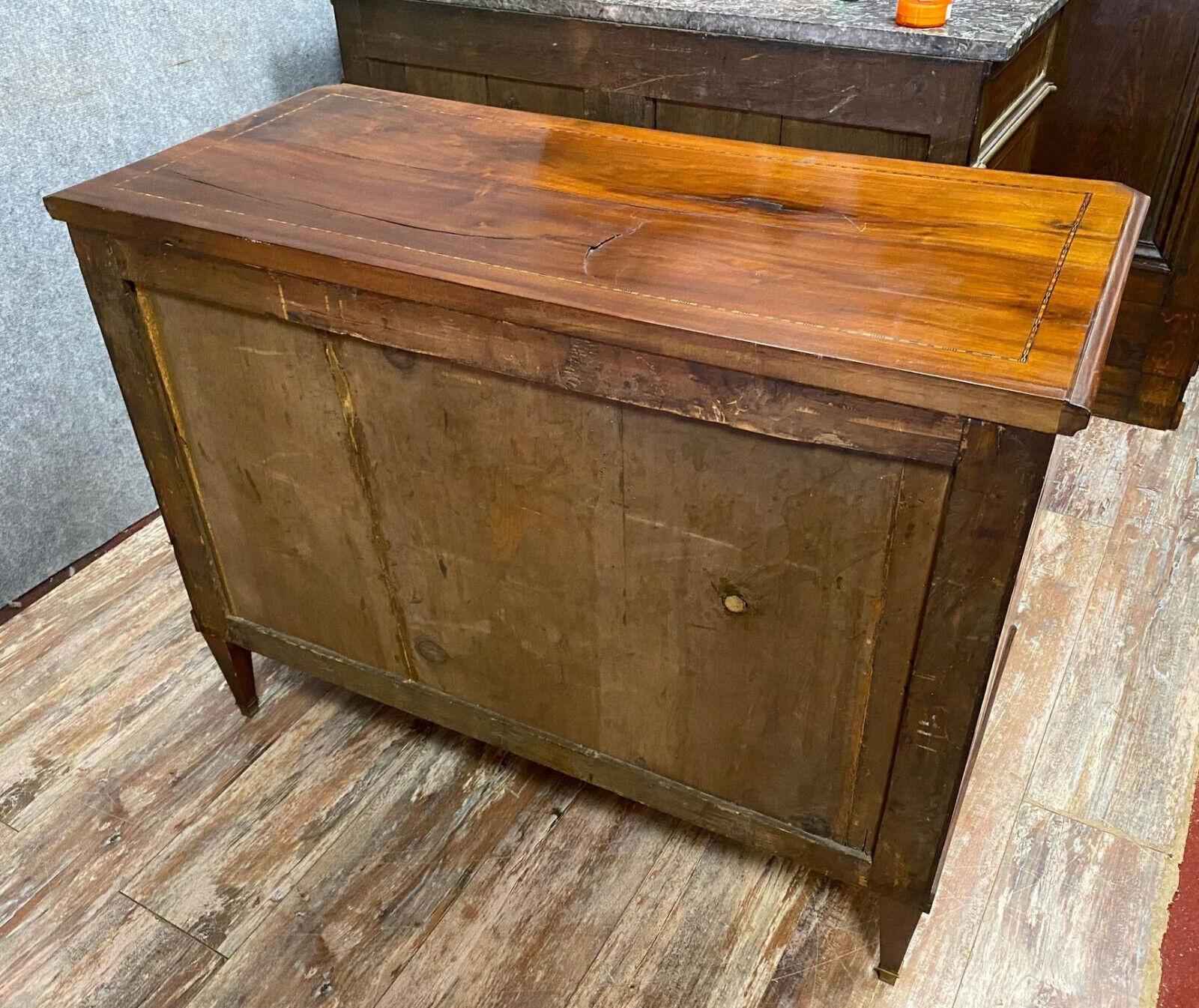 Mid-19th Century Exceptional Louis XVI Mahogany and Marquetry Commode -1X44 For Sale