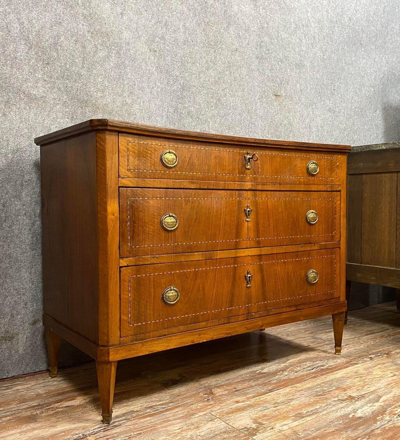 Exceptional Louis XVI Mahogany and Marquetry Commode -1X44 For Sale 1