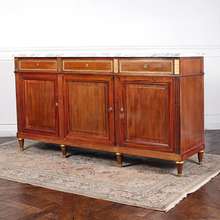 French Exceptional Louis XVI Style ‘Jean Mocque’ Stamped Buffet from Paris For Sale