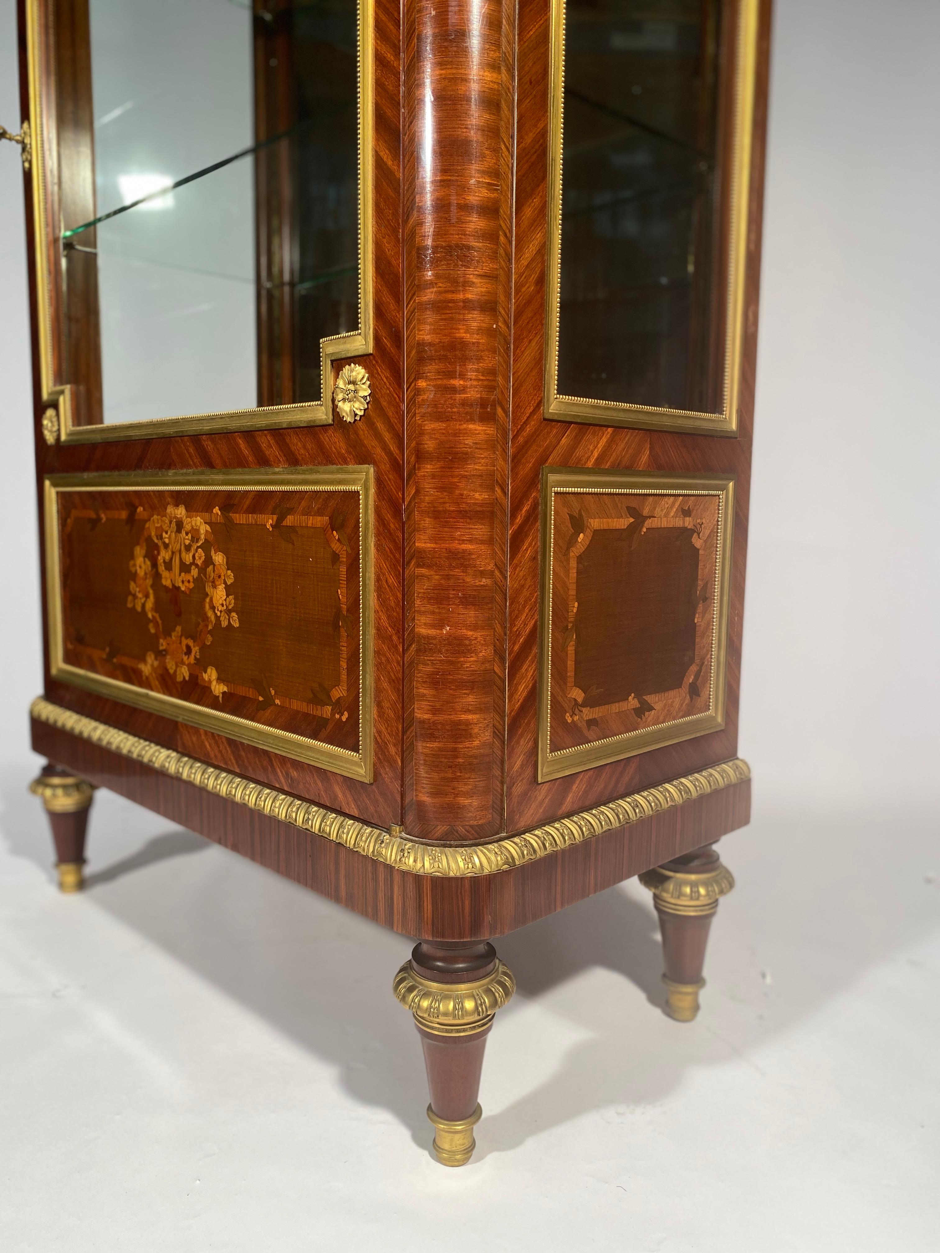 Exceptional Louis XVI Style Showcase in the manner of François Linke For Sale 8