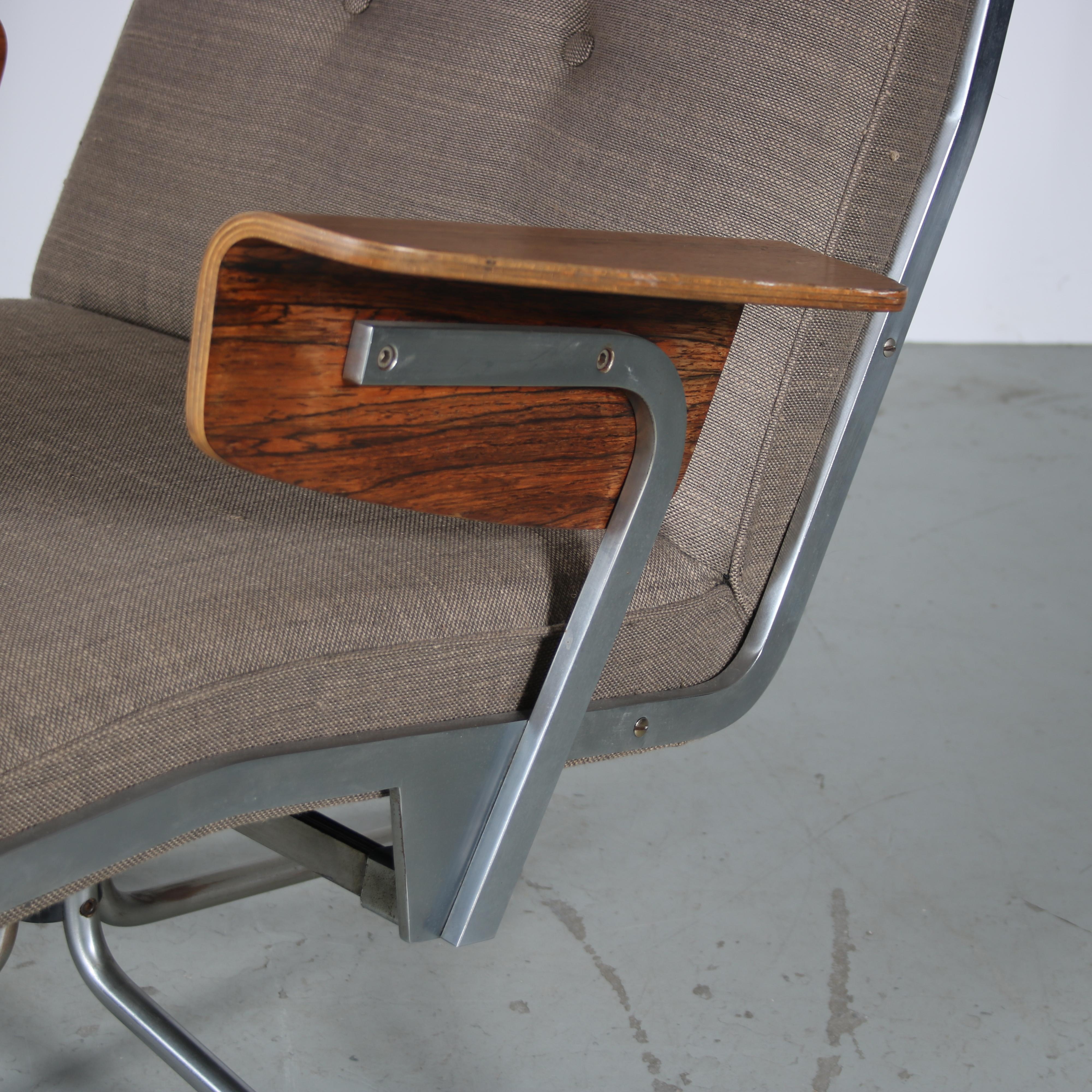 Exceptionnelle chaise longue avec ottomane, datant d'environ 1960 en vente 9
