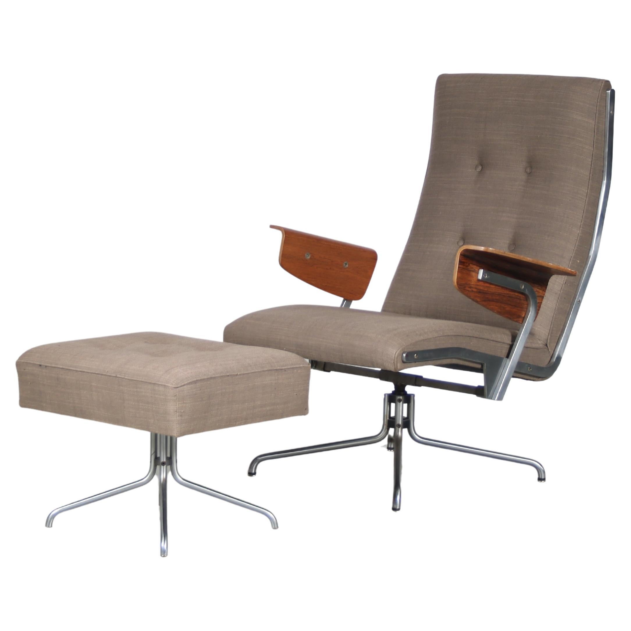 Exceptional Lounge Chair with Ottoman from around 1960 For Sale