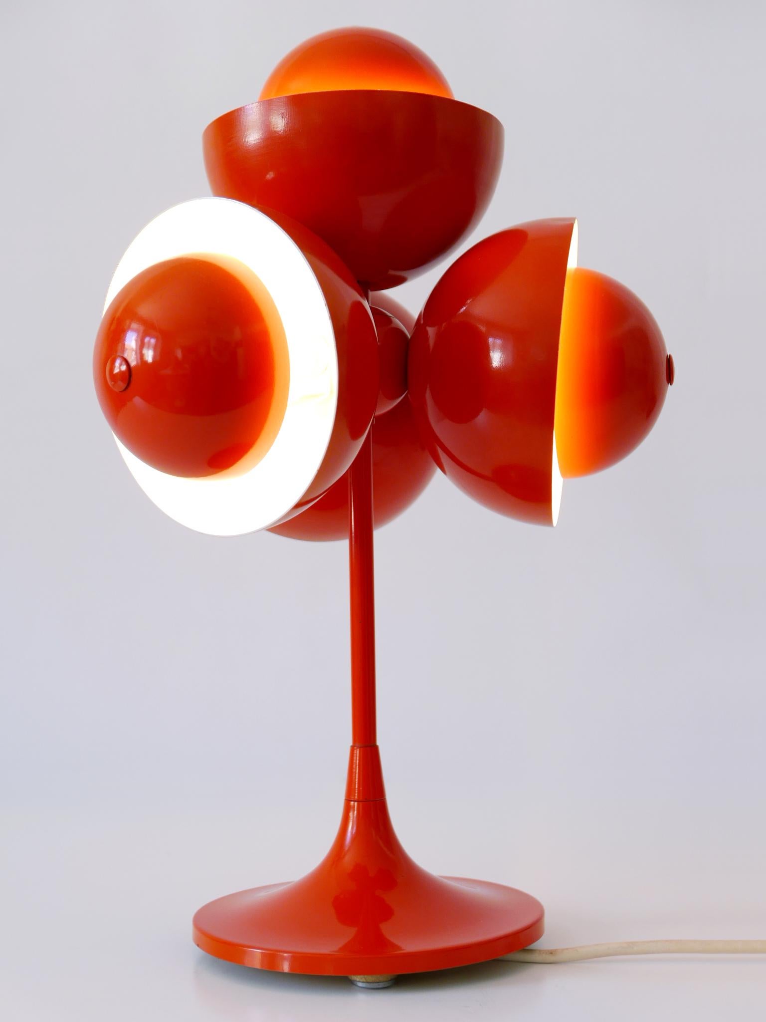 Exceptional & Lovely Mid-Century Modern Flowerpot Table Lamp, Germany, 1970s For Sale 4