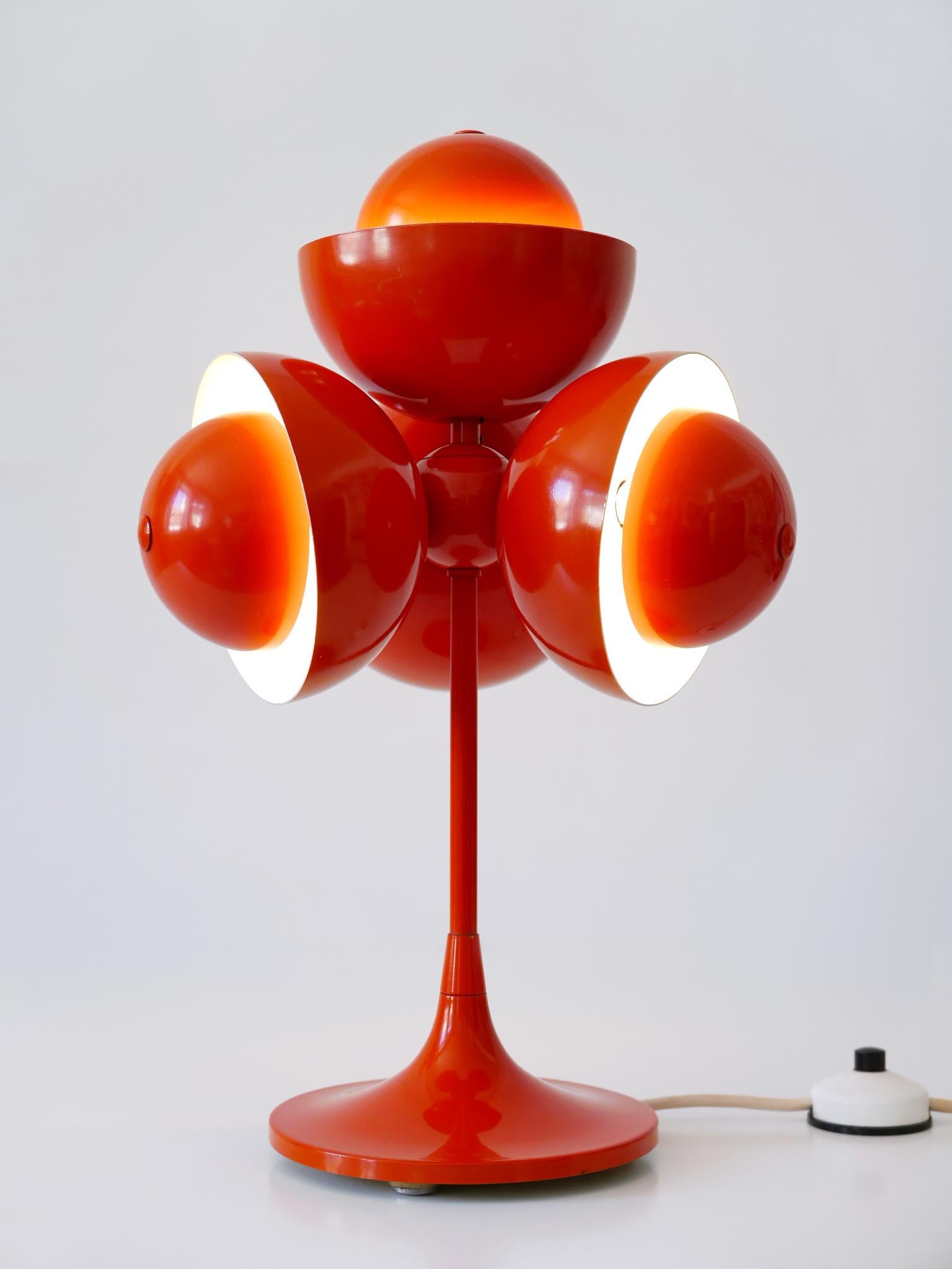 Exceptional & Lovely Mid-Century Modern Flowerpot Table Lamp, Germany, 1970s For Sale 6