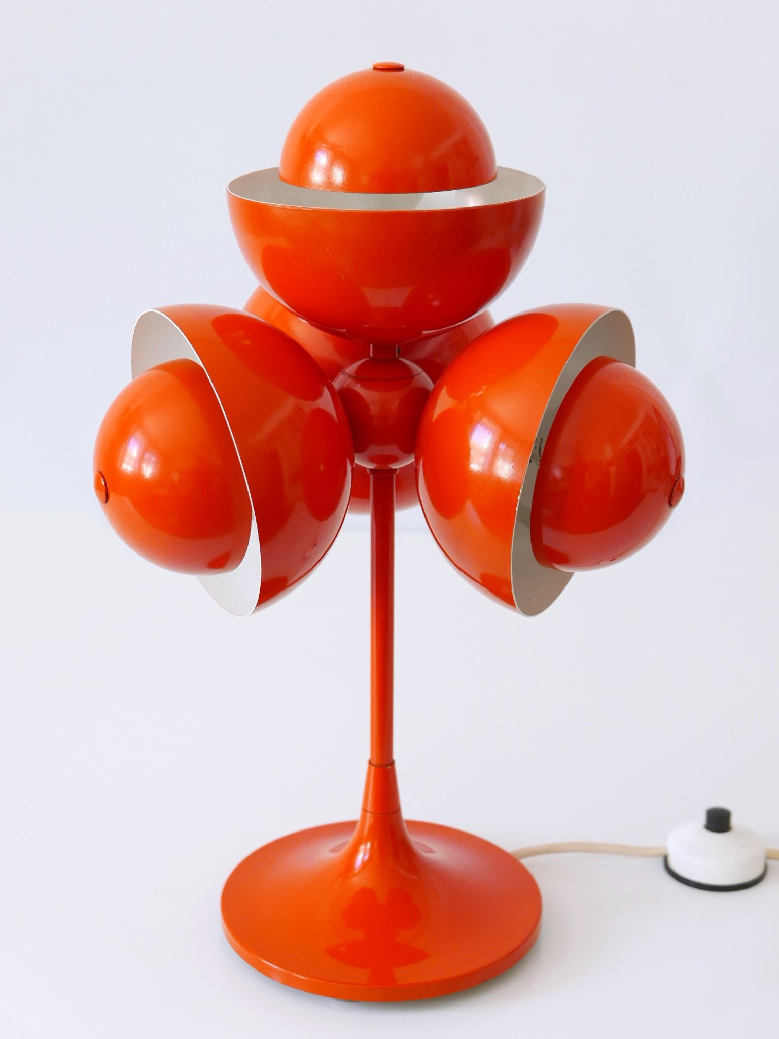 Exceptional & Lovely Mid-Century Modern Flowerpot Table Lamp, Germany, 1970s For Sale 7