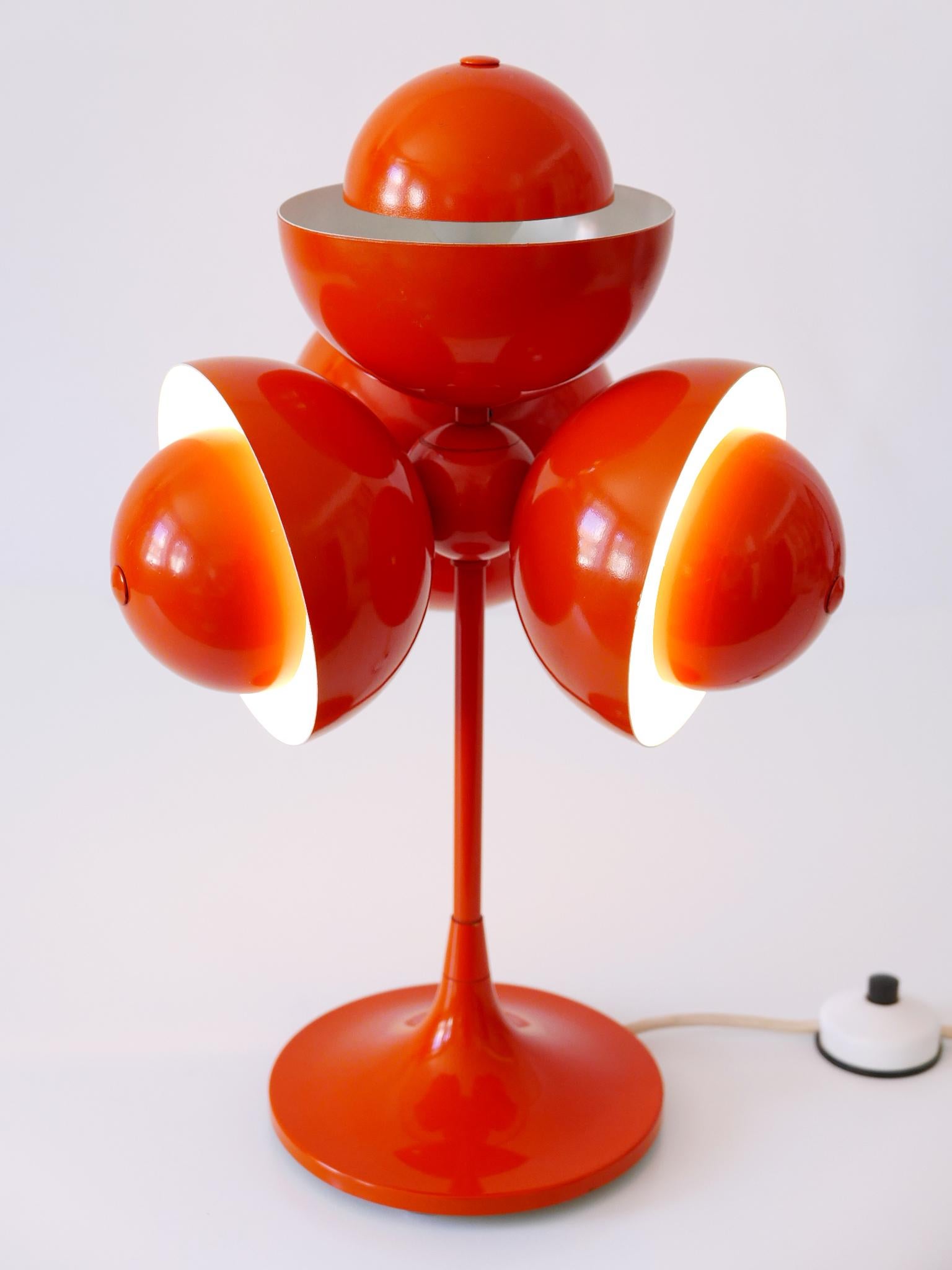 Exceptional & Lovely Mid-Century Modern Flowerpot Table Lamp, Germany, 1970s For Sale 9