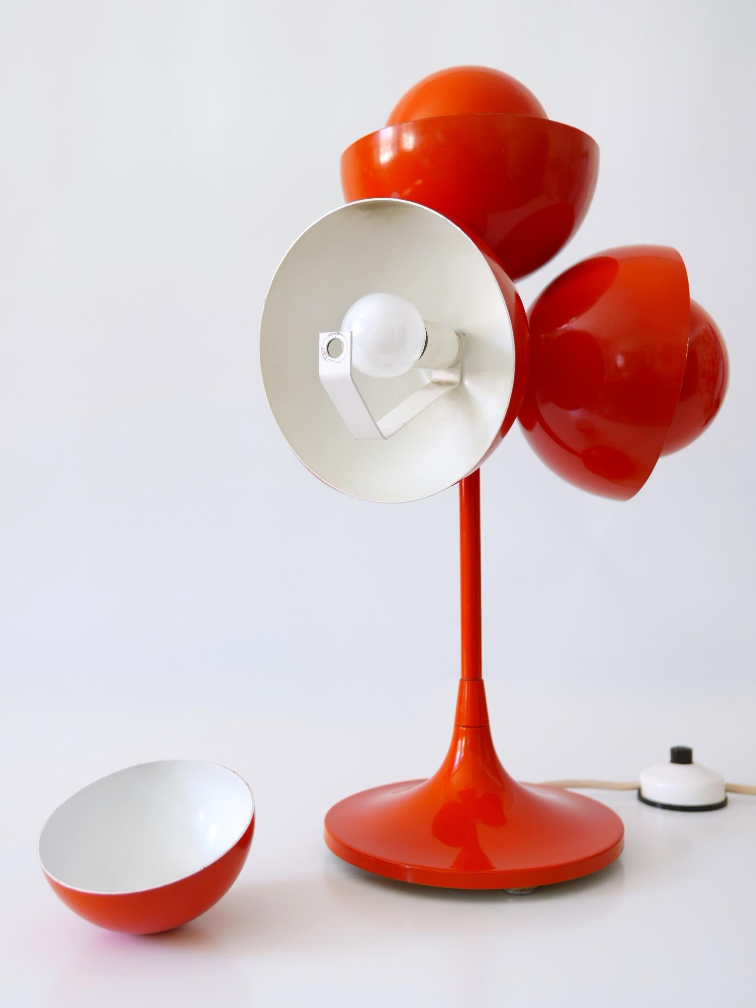 Exceptional & Lovely Mid-Century Modern Flowerpot Table Lamp, Germany, 1970s For Sale 11