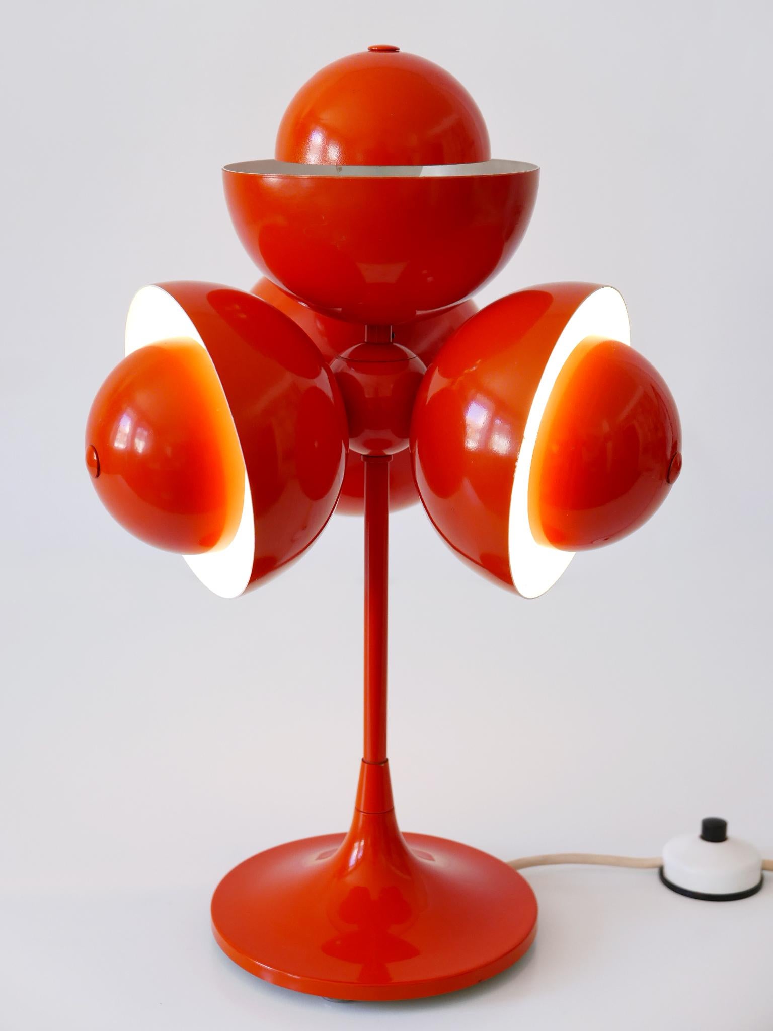 Exceptional & Lovely Mid-Century Modern Flowerpot Table Lamp, Germany, 1970s For Sale 1