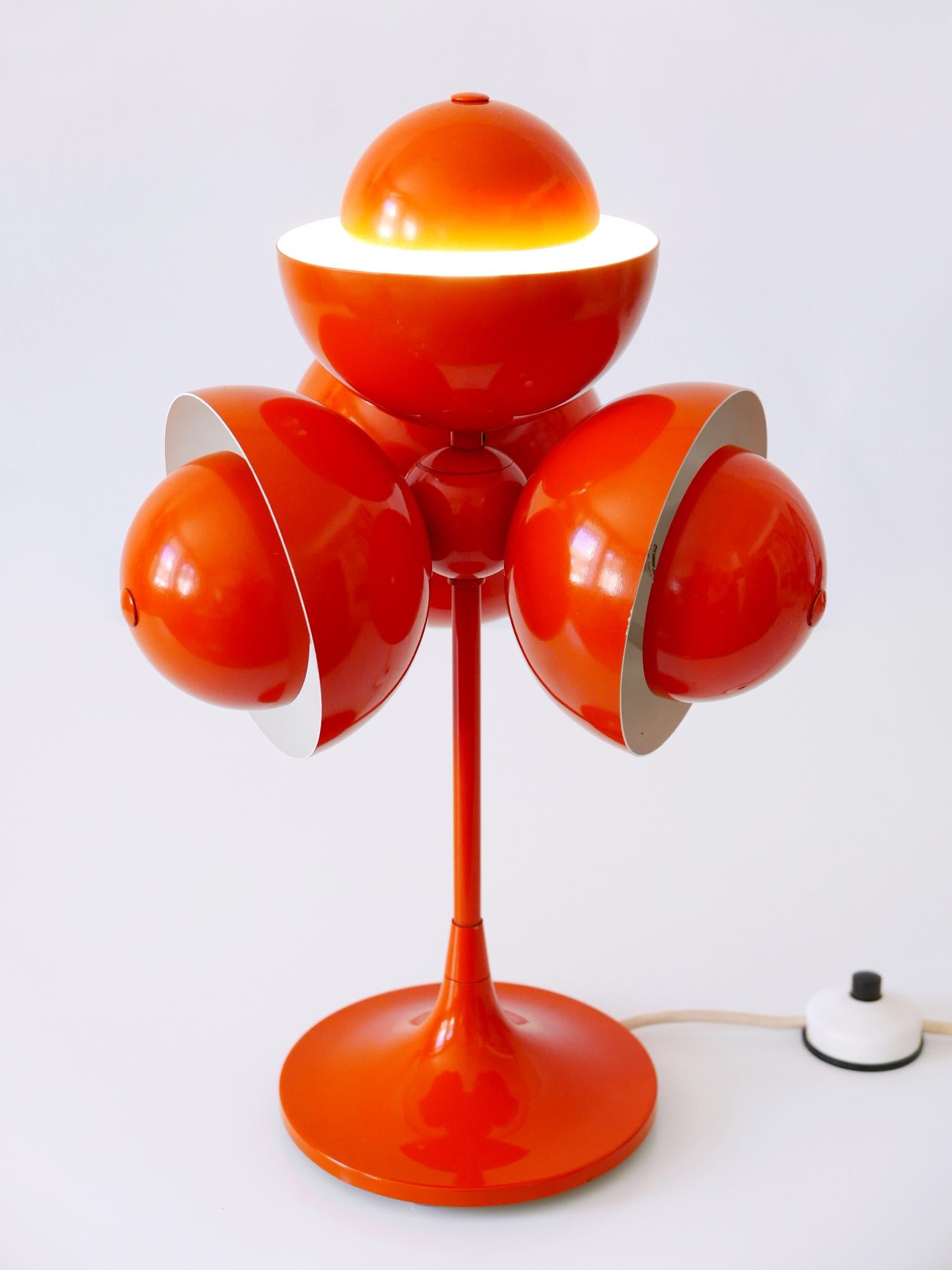 Exceptional & Lovely Mid-Century Modern Flowerpot Table Lamp, Germany, 1970s For Sale 2