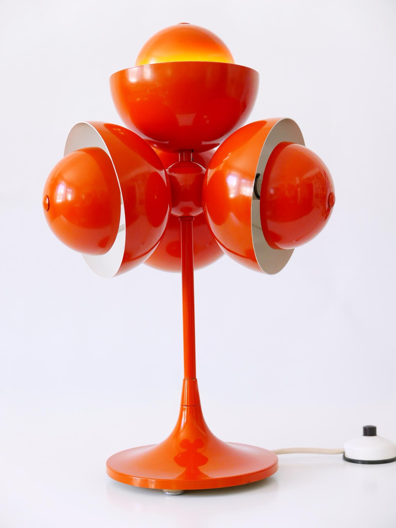 Exceptional & Lovely Mid-Century Modern Flowerpot Table Lamp, Germany, 1970s For Sale 3