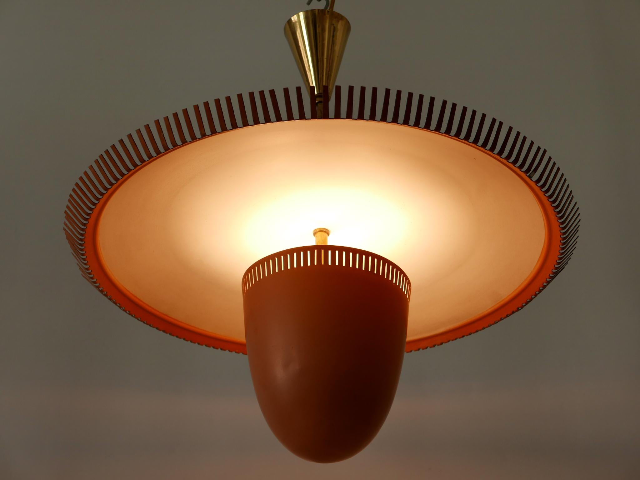 Exceptional & Lovely Mid-Century Modern Pendant Lamp or Chandelier Germany 1950s For Sale 1