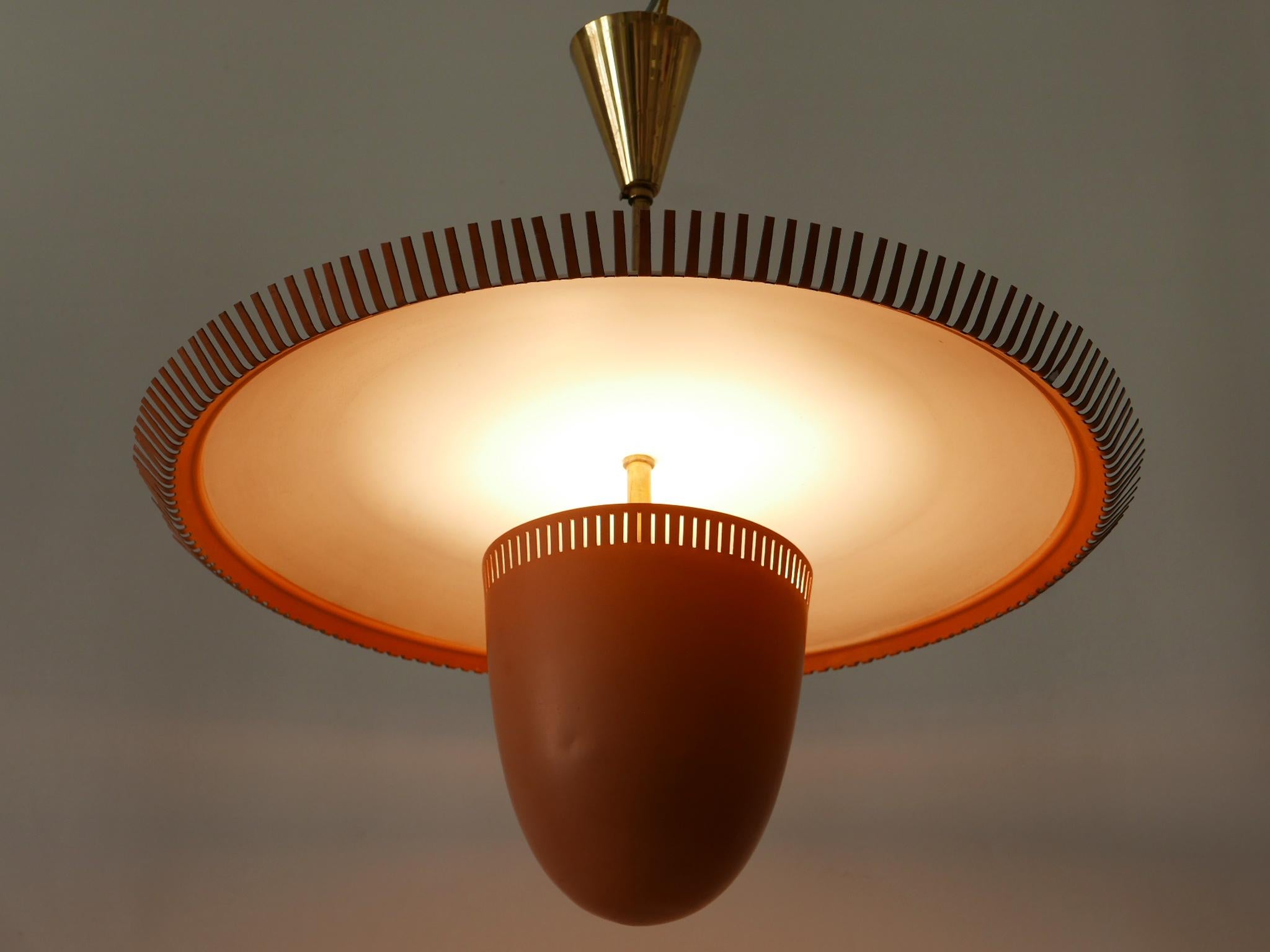 Exceptional & Lovely Mid-Century Modern Pendant Lamp or Chandelier Germany 1950s For Sale 2