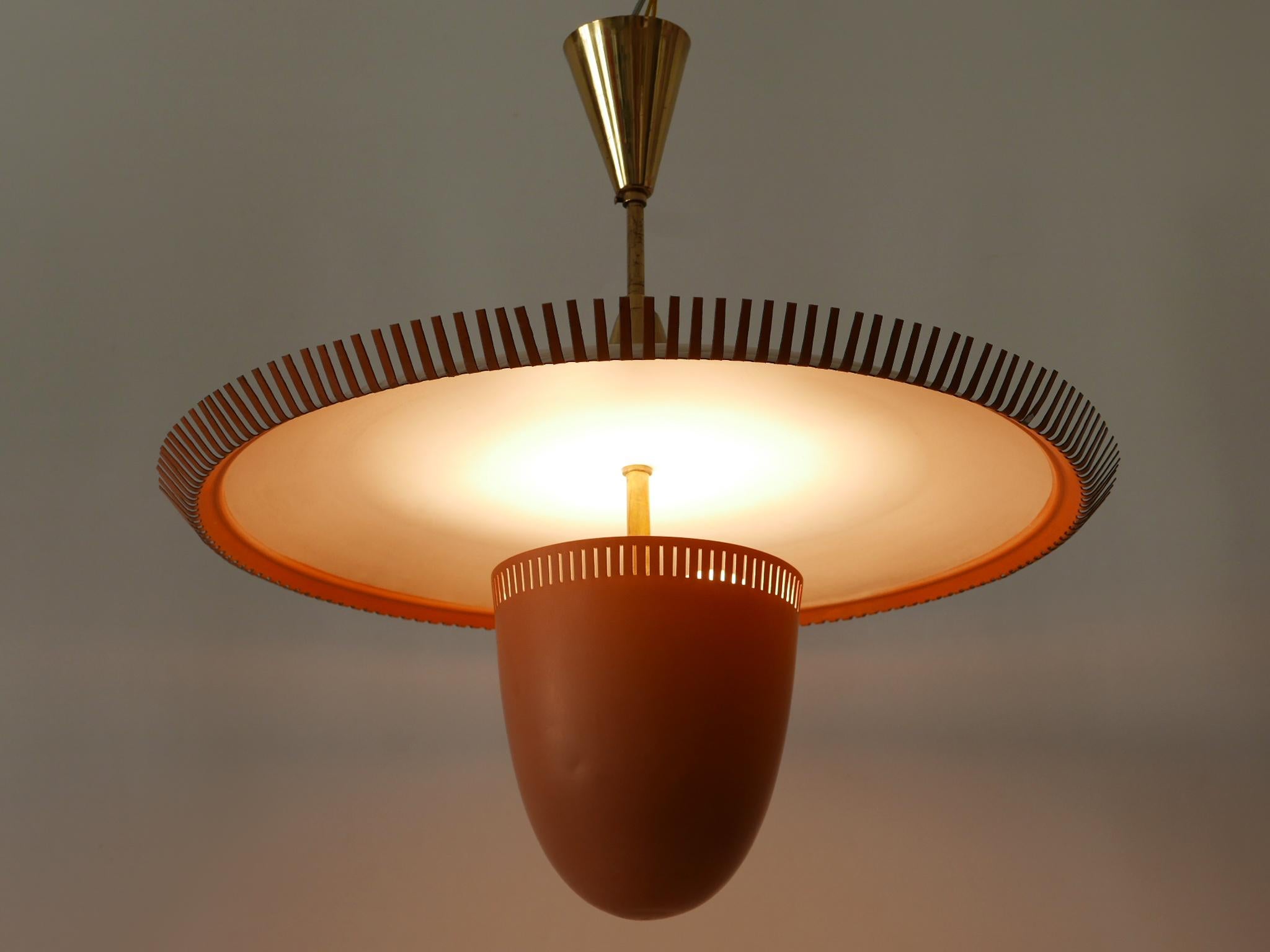 Exceptional & Lovely Mid-Century Modern Pendant Lamp or Chandelier Germany 1950s For Sale 3
