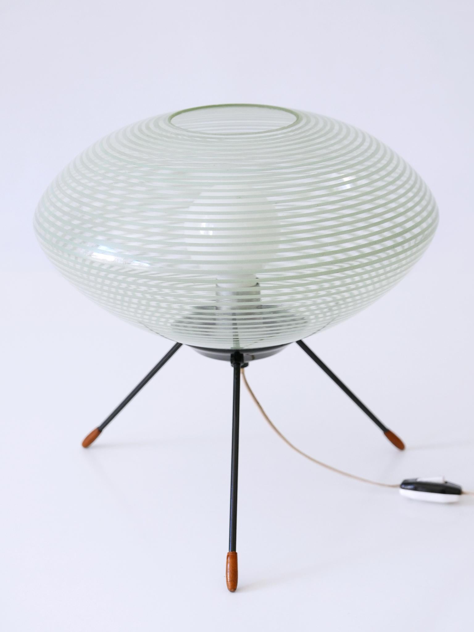 Exceptional & Lovely Mid-Century Modern Tripod UFO Table Lamp Germany 1950s For Sale 3