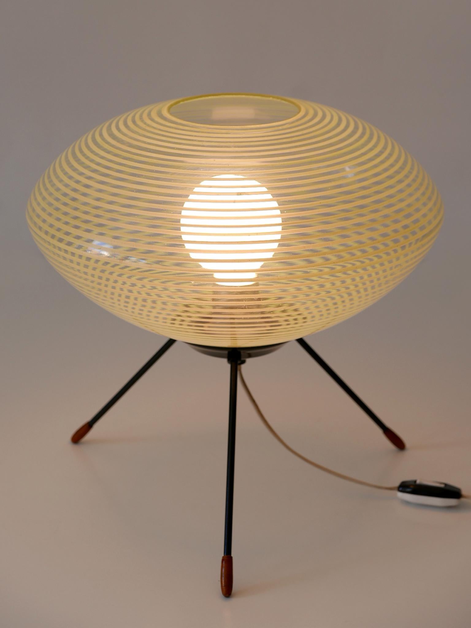Exceptional & Lovely Mid-Century Modern Tripod UFO Table Lamp Germany 1950s For Sale 4