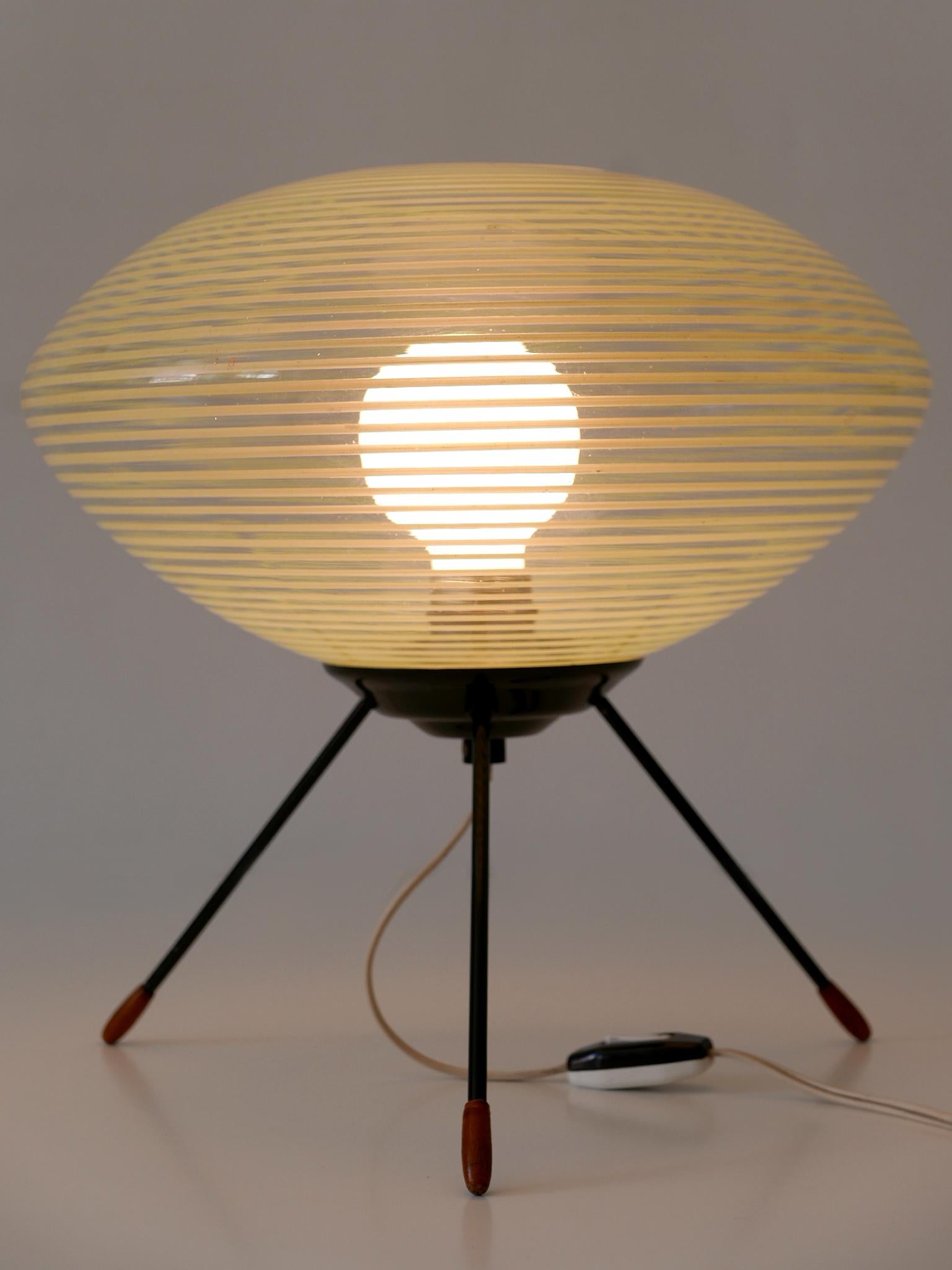 Exceptional & Lovely Mid-Century Modern Tripod UFO Table Lamp Germany 1950s For Sale 5