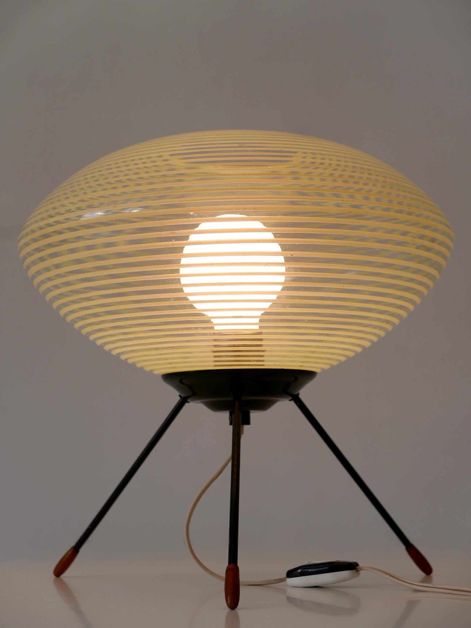 Mid-20th Century Exceptional & Lovely Mid-Century Modern Tripod UFO Table Lamp Germany 1950s For Sale