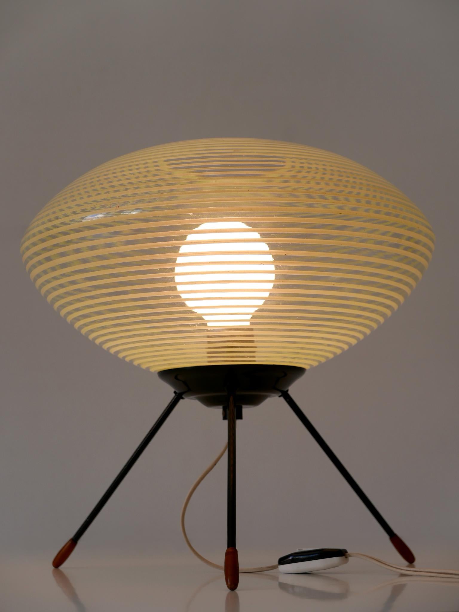 Exceptional & Lovely Mid-Century Modern Tripod UFO Table Lamp Germany 1950s For Sale 1
