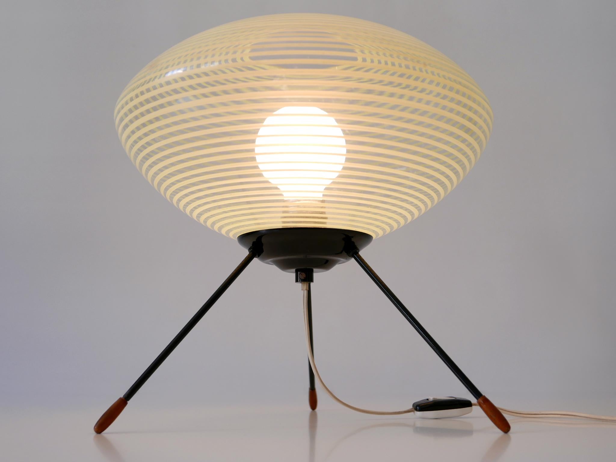 Exceptional & Lovely Mid-Century Modern Tripod UFO Table Lamp Germany 1950s For Sale 2