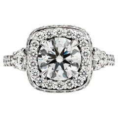Bague "Manhattan" en or 18 carats, diamant naturel certifié GIA de 1,50 ct VVS2
