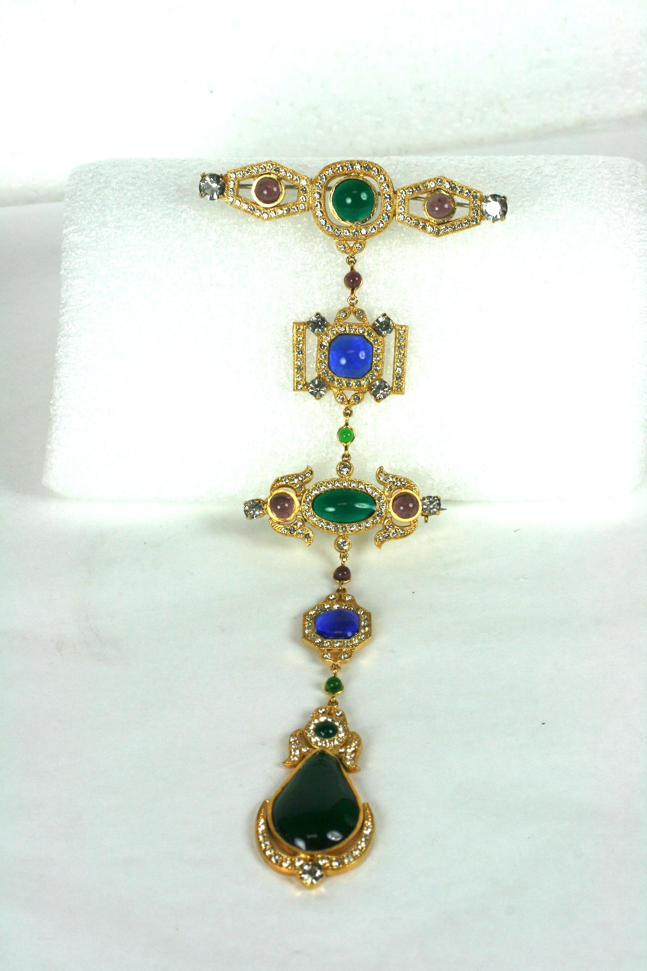 Exceptional Maison Gripoix for Chanel Regency  Brooch For Sale 5