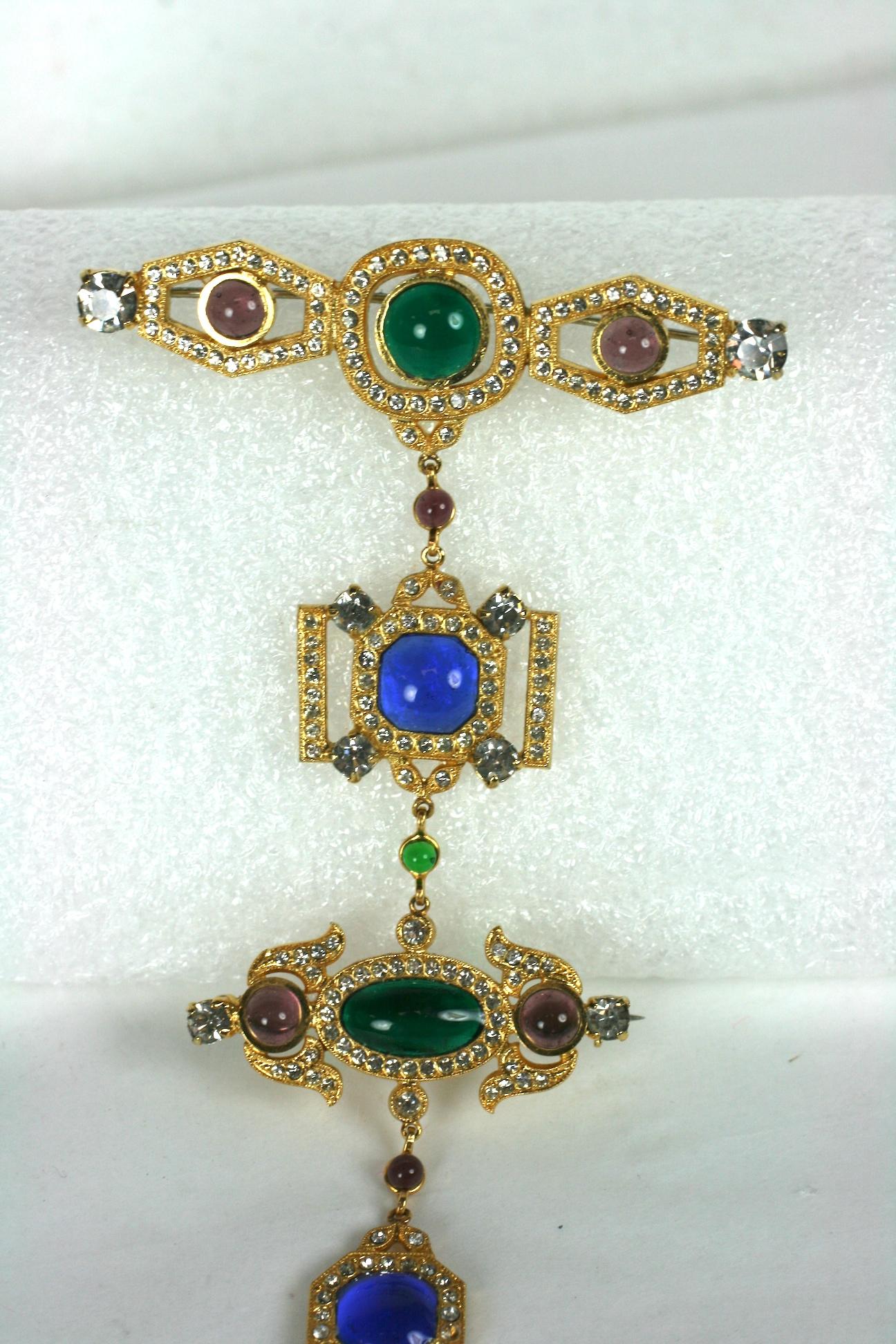 Exceptional Maison Gripoix for Chanel Regency  Brooch For Sale 6