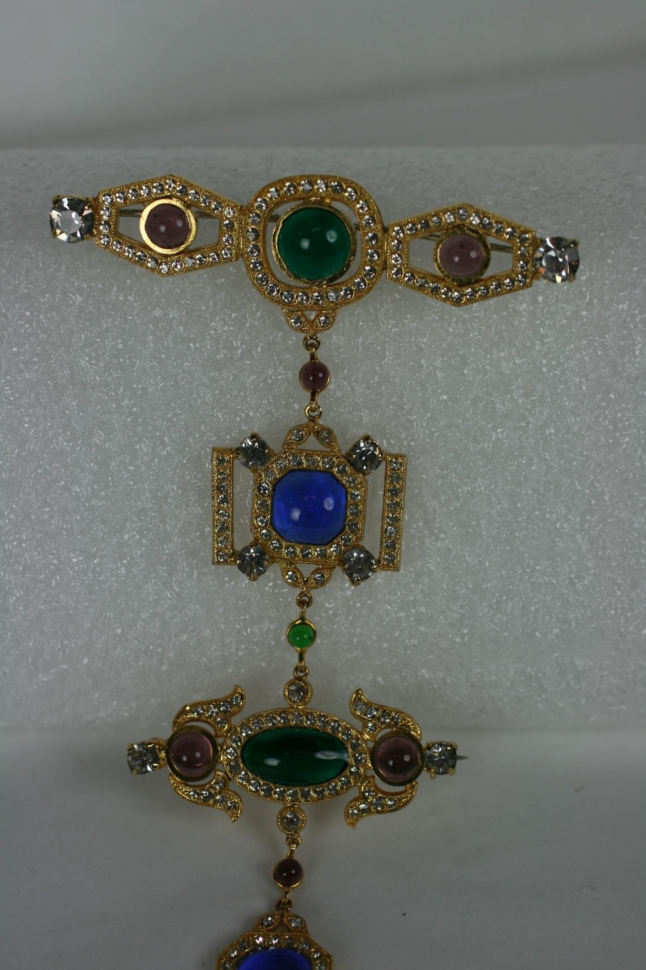 Exceptional Maison Gripoix for Chanel Regency  Brooch For Sale 7
