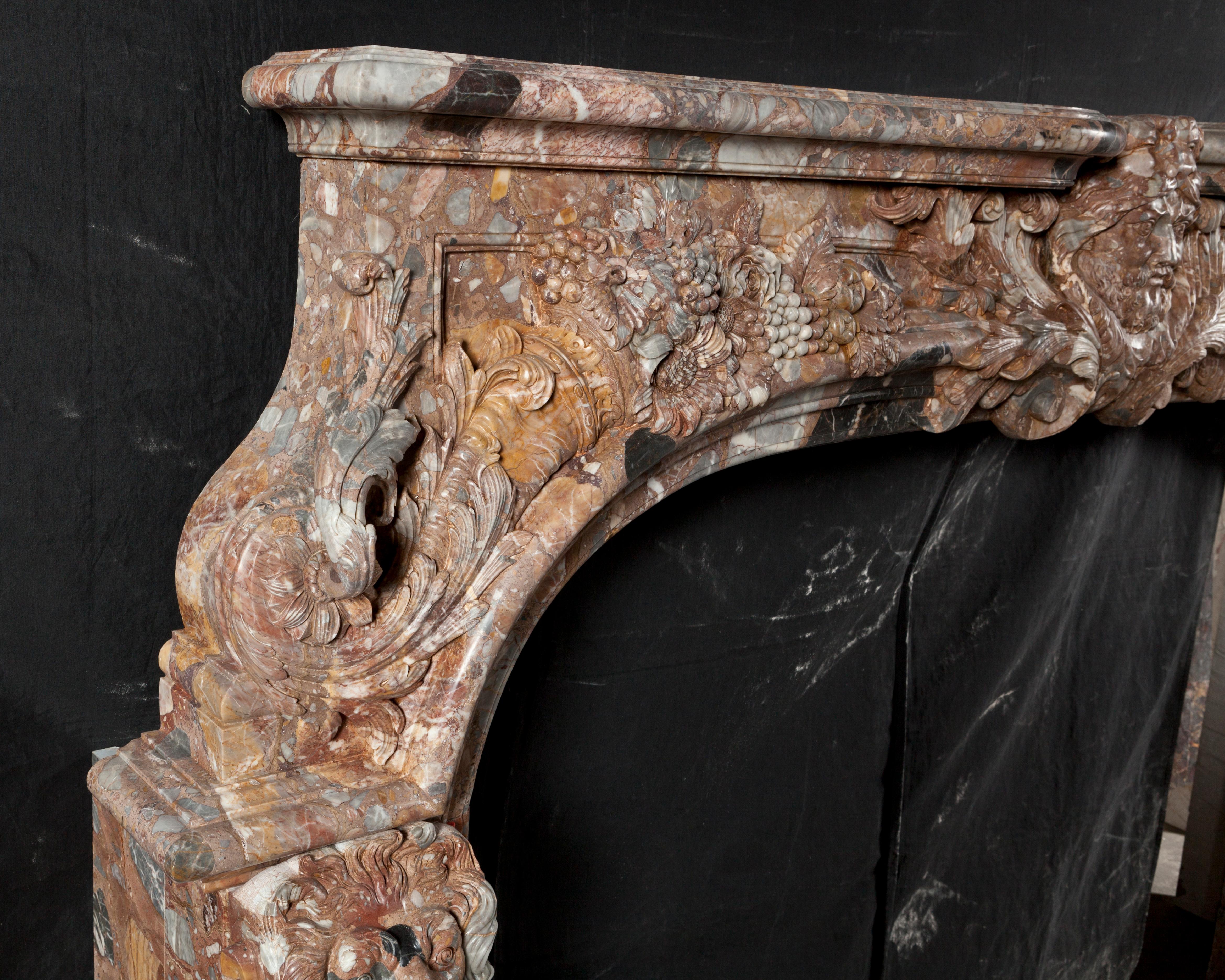 18th Century and Earlier Exceptional marble fireplace in Regency style “ Salon d’Hercule” Versaille. For Sale