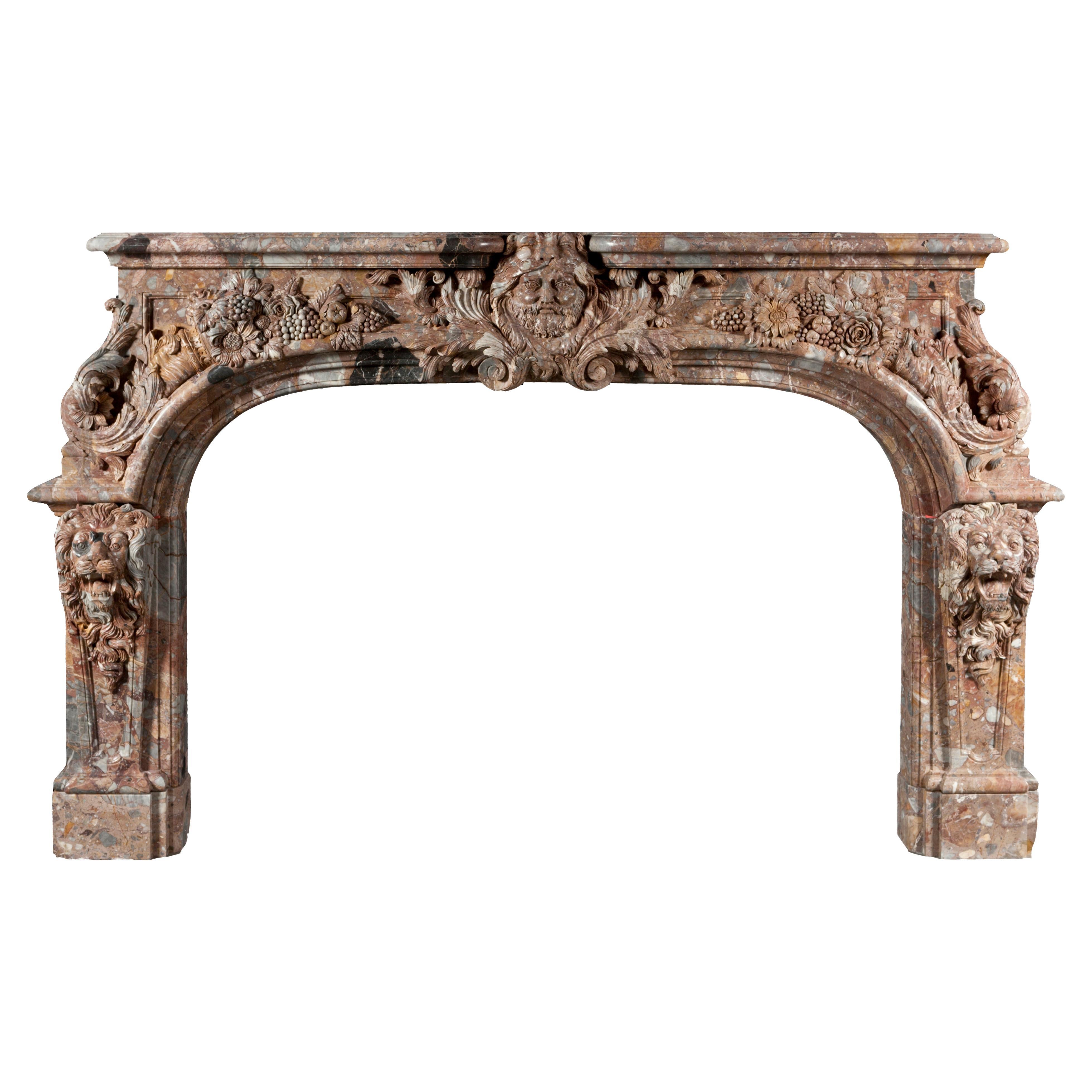 Exceptional marble fireplace in Regency style “ Salon d’Hercule” Versaille. For Sale