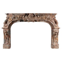 Antique Exceptional marble fireplace in Regency style “ Salon d’Hercule” Versaille.