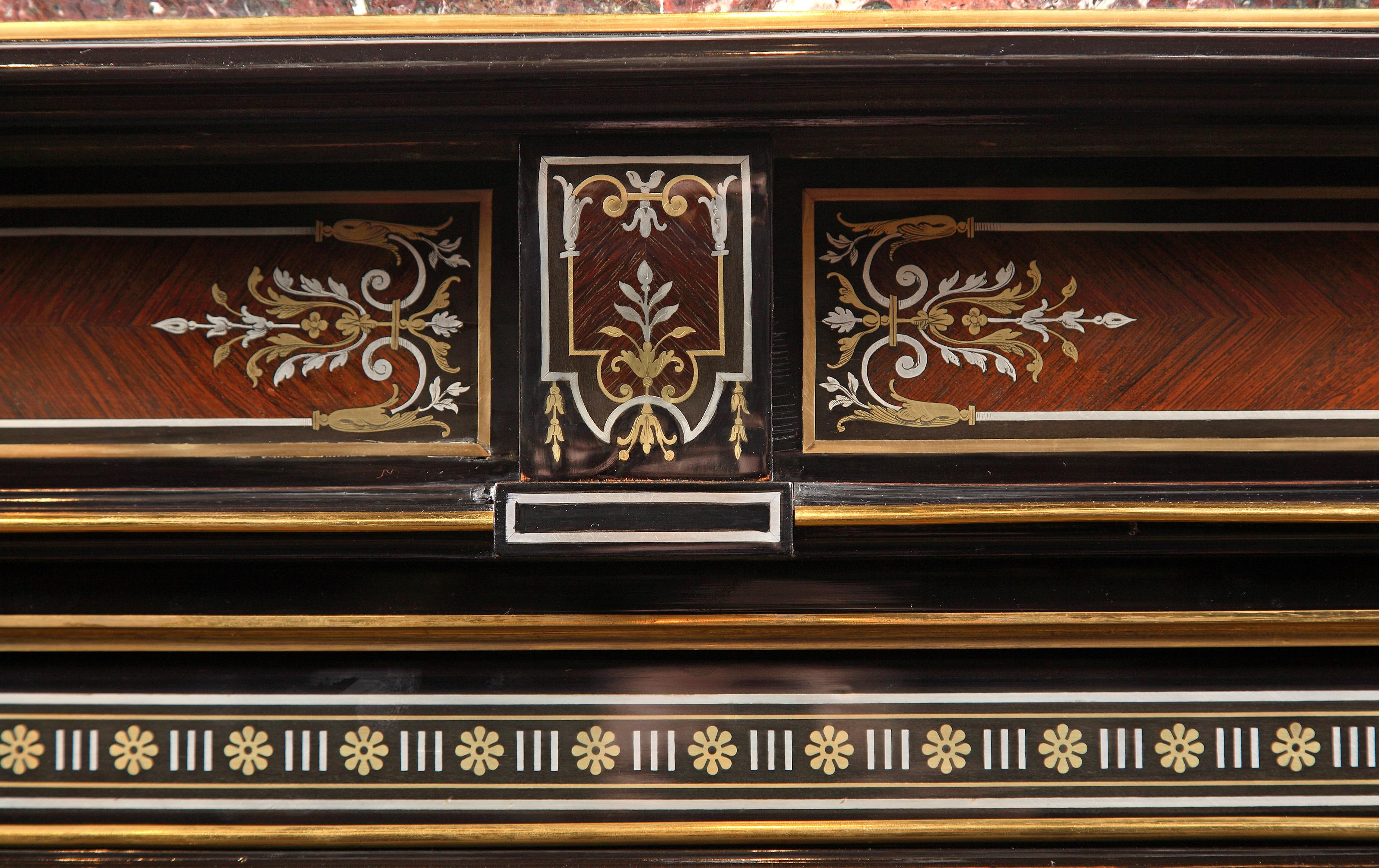 French Exceptional Marquetry Cabinet Attributed to Susse Frères, France, Circa 1880 For Sale