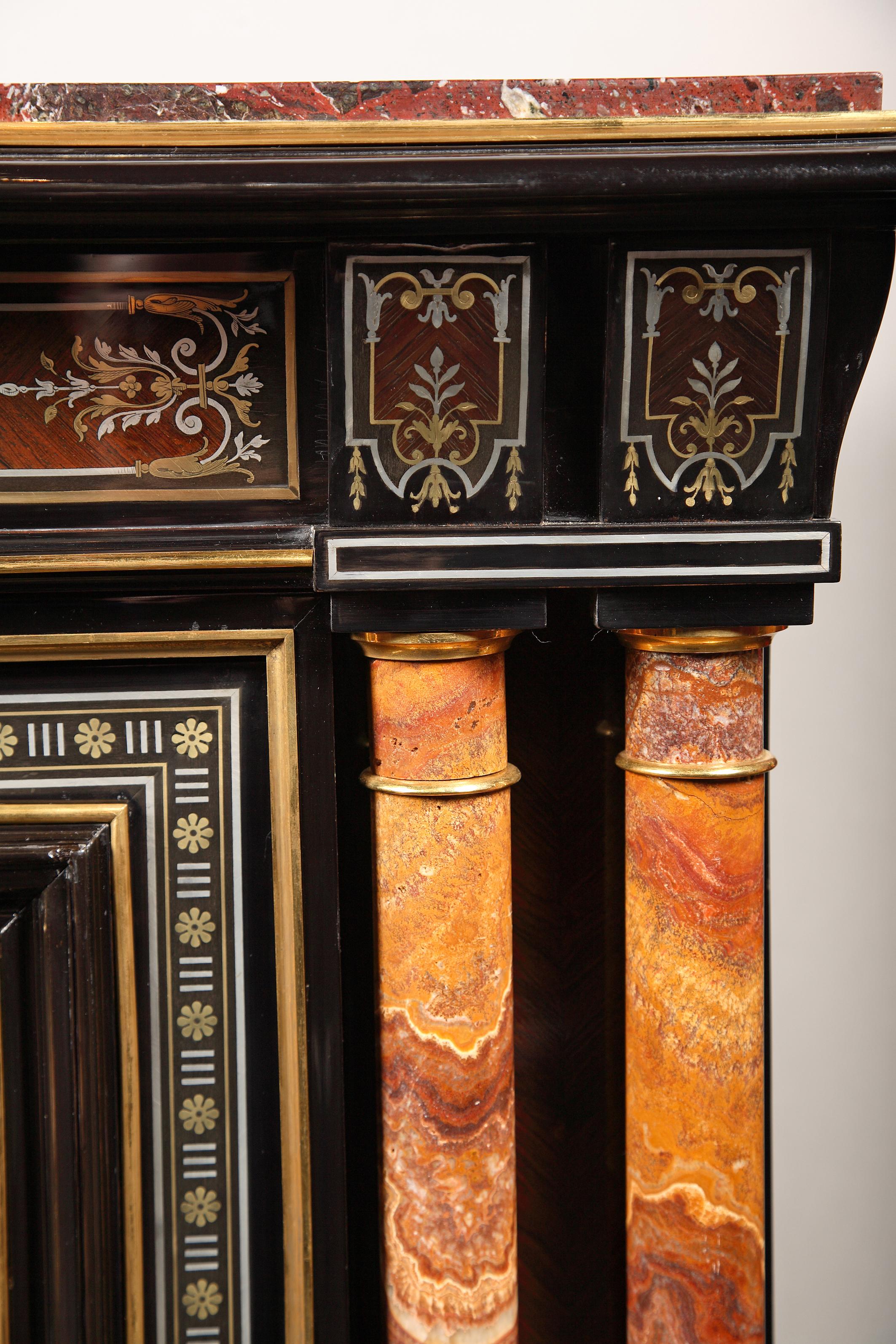 Late 19th Century Exceptional Marquetry Cabinet Attributed to Susse Frères, France, Circa 1880 For Sale