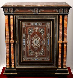 Exceptionnelle armoire en marqueterie attribuée à Susse Frères, France, vers 1880