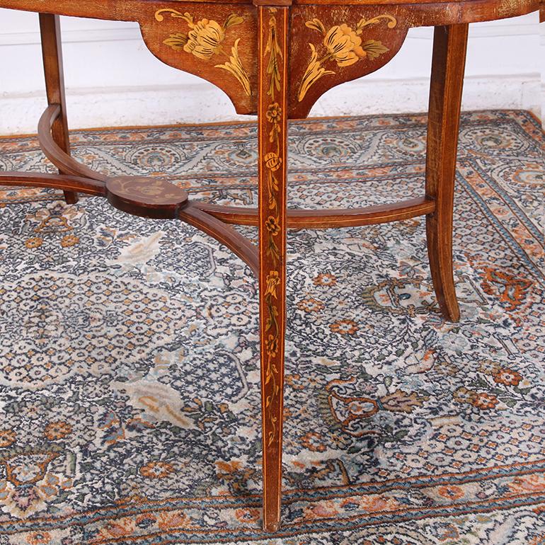 Exceptional Marquetry Serving Stand with Tray C.1900 For Sale 2
