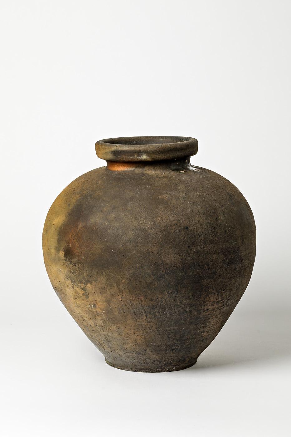 Fin du 20e siècle Exceptionnel vase massif en céramique de Steen Kepp de style poterie japonaise La Borne en vente